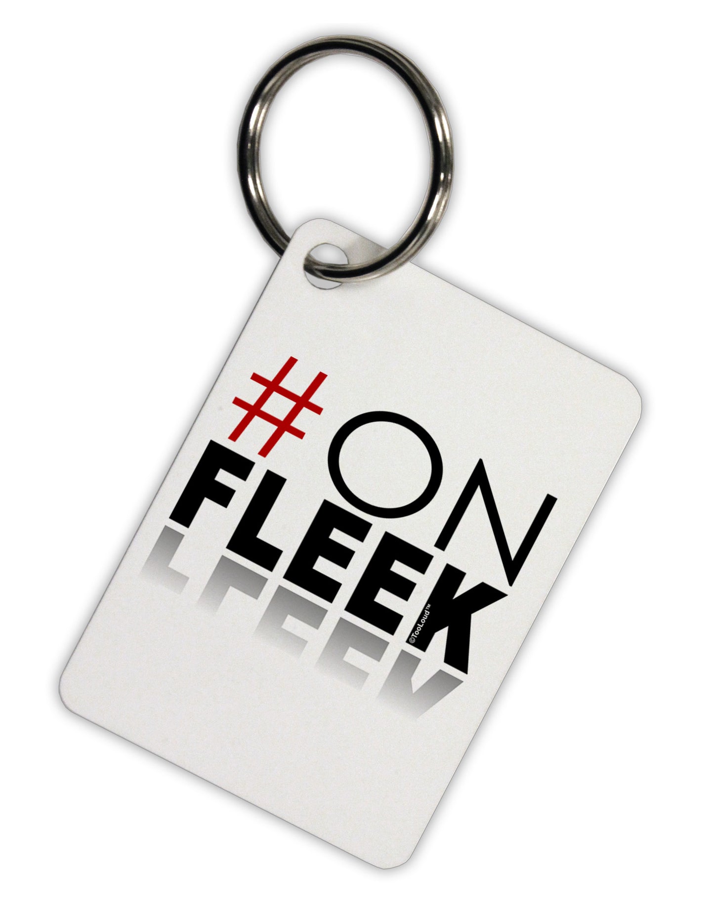 Hashtag On Fleek Aluminum Keyring Tag-Keyring-TooLoud-White-Davson Sales