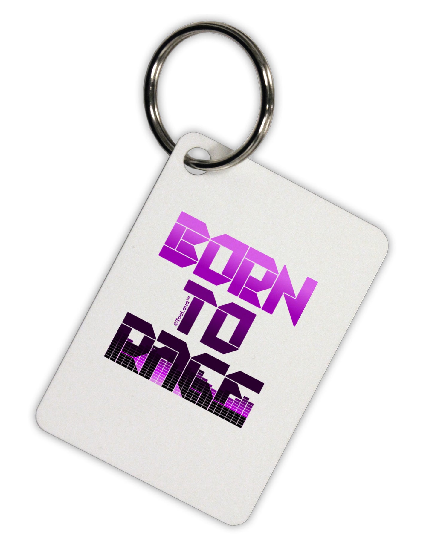 Born To Rage Purple Aluminum Keyring Tag-Keyring-TooLoud-White-Davson Sales
