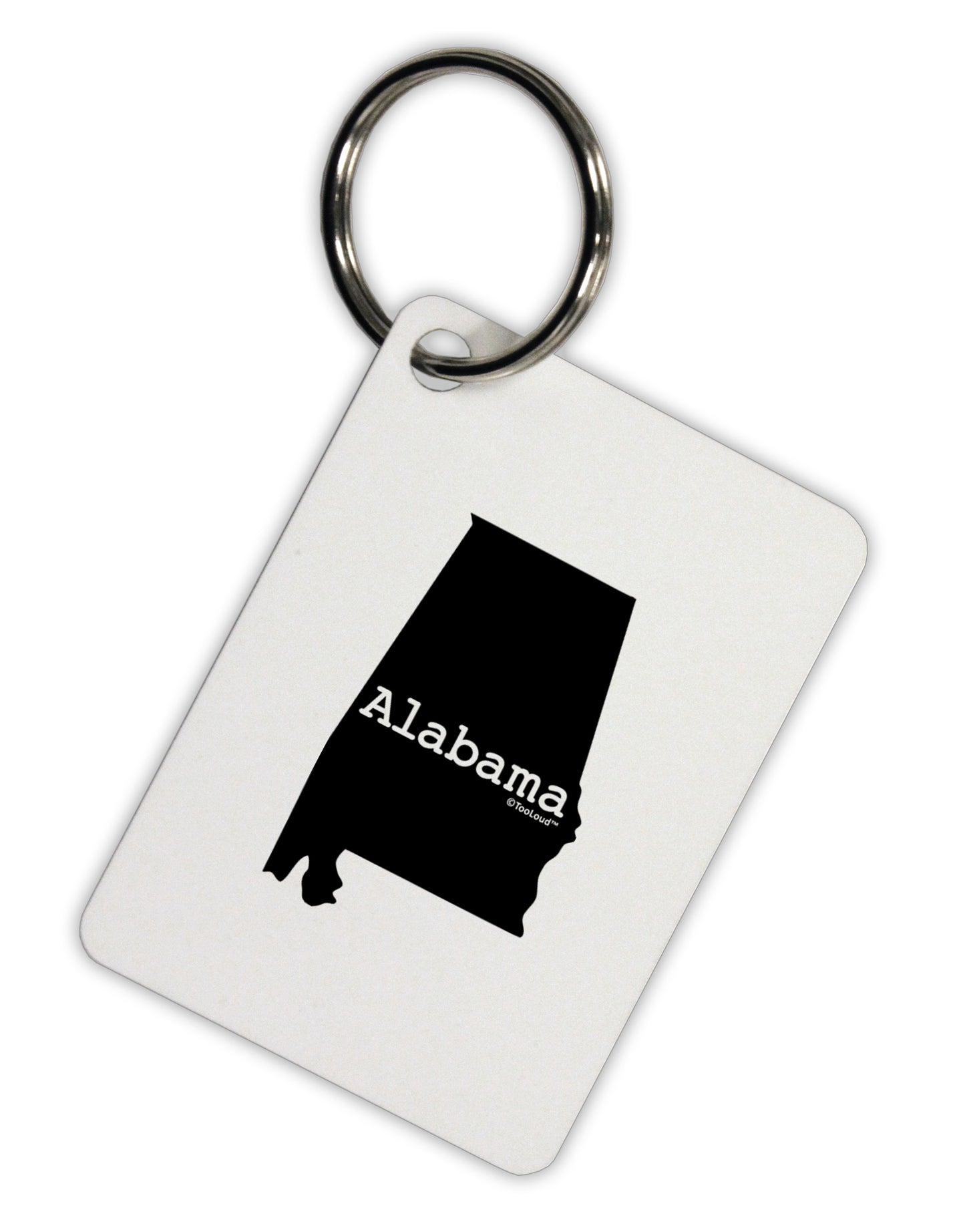 Alabama - United States Shape Aluminum Keyring Tag by TooLoud-Keyring-TooLoud-White-Davson Sales