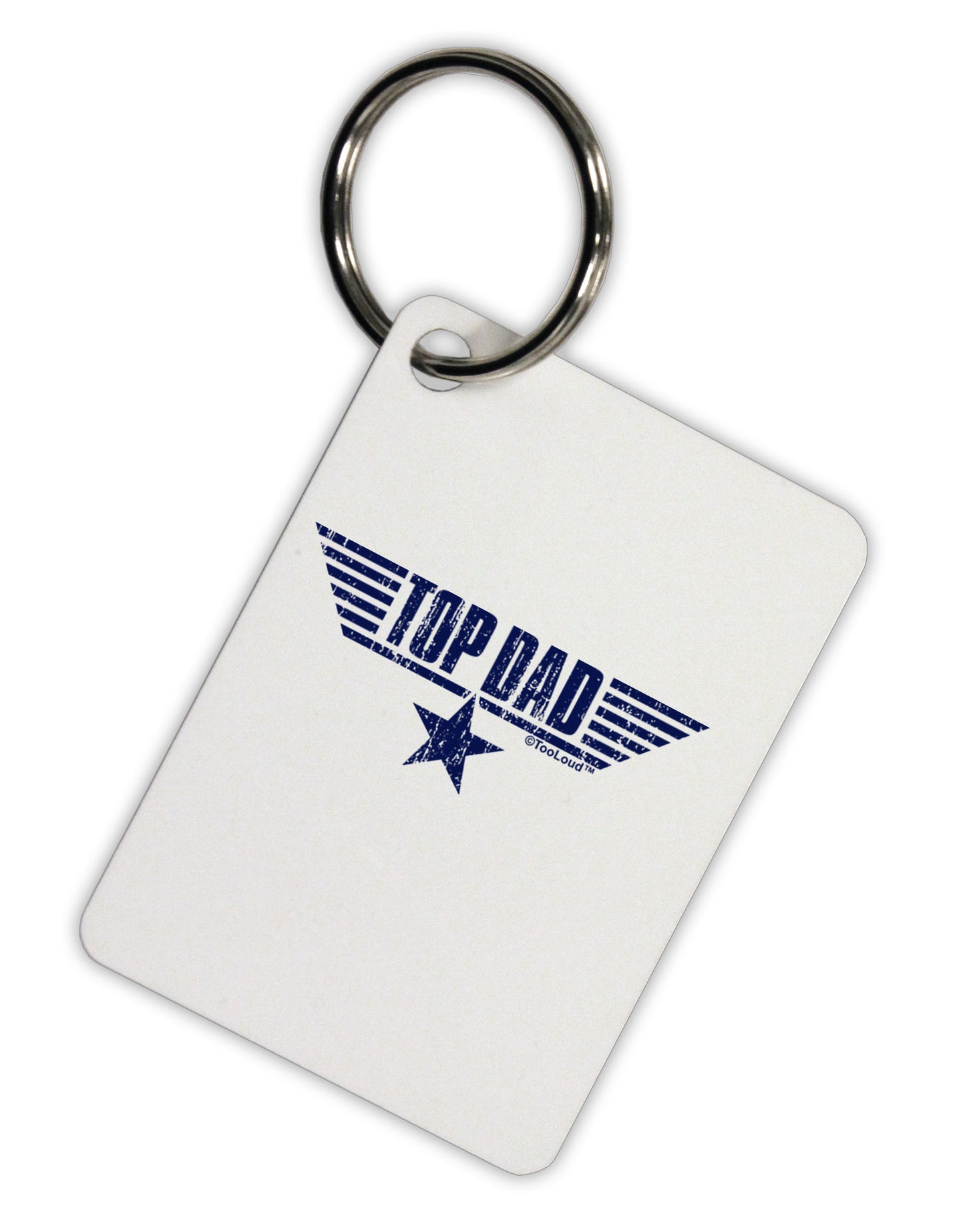 Top Dad Father's Day Aluminum Keyring Tag-Keyring-TooLoud-White-Davson Sales
