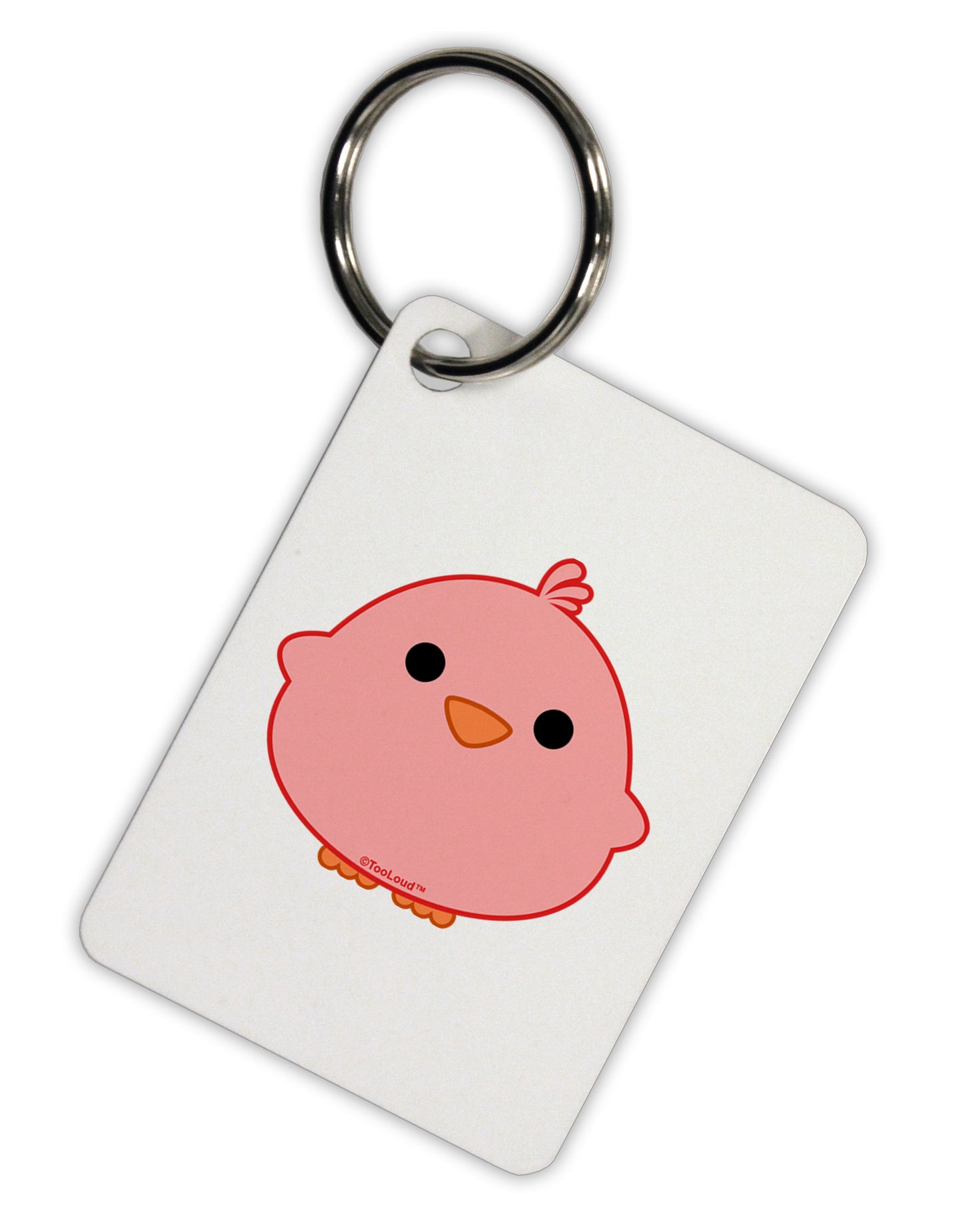 Cute Little Chick - Red Aluminum Keyring Tag by TooLoud-Keyring-TooLoud-White-Davson Sales