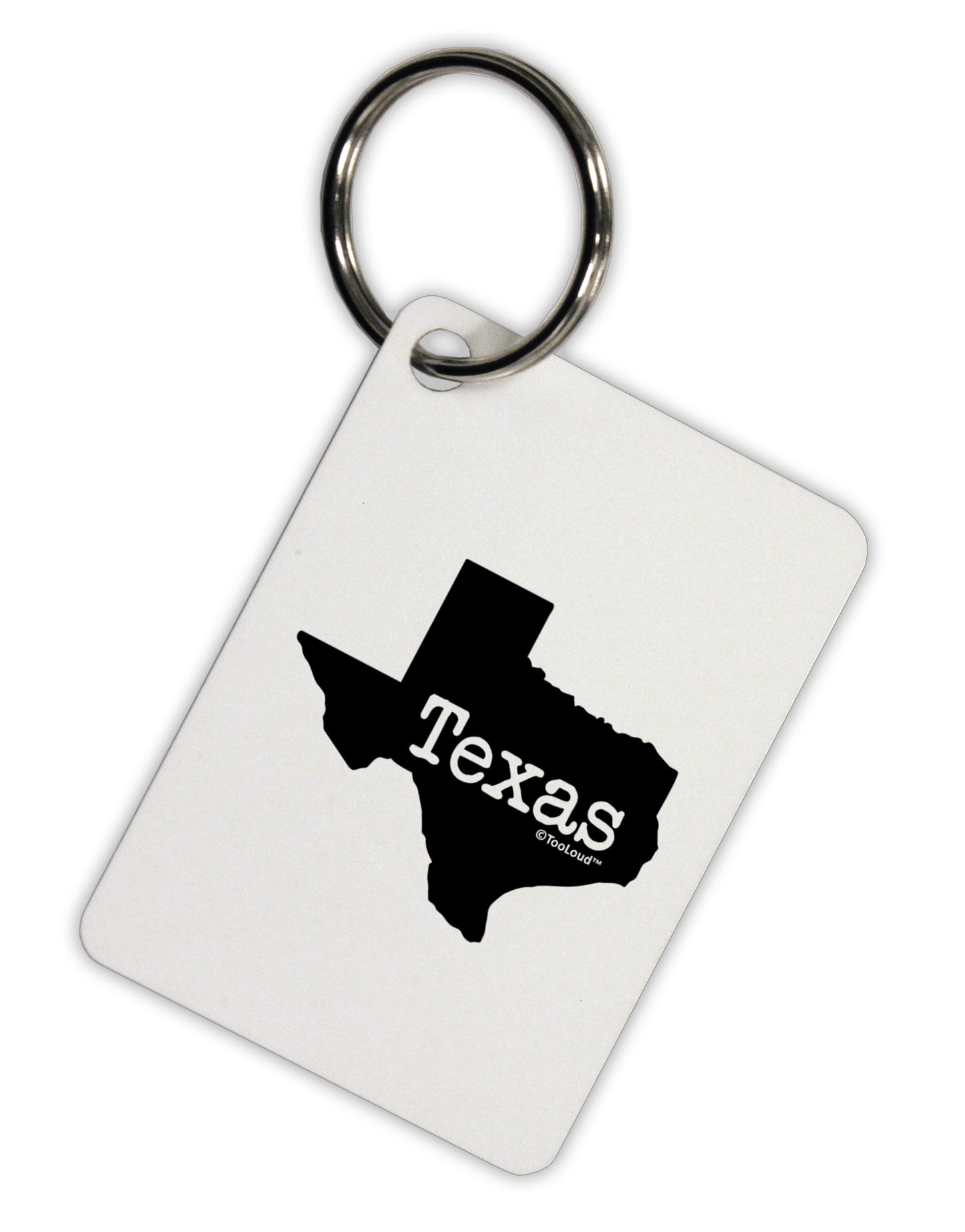Texas - United States Shape Aluminum Keyring Tag by TooLoud-Keyring-TooLoud-White-Davson Sales