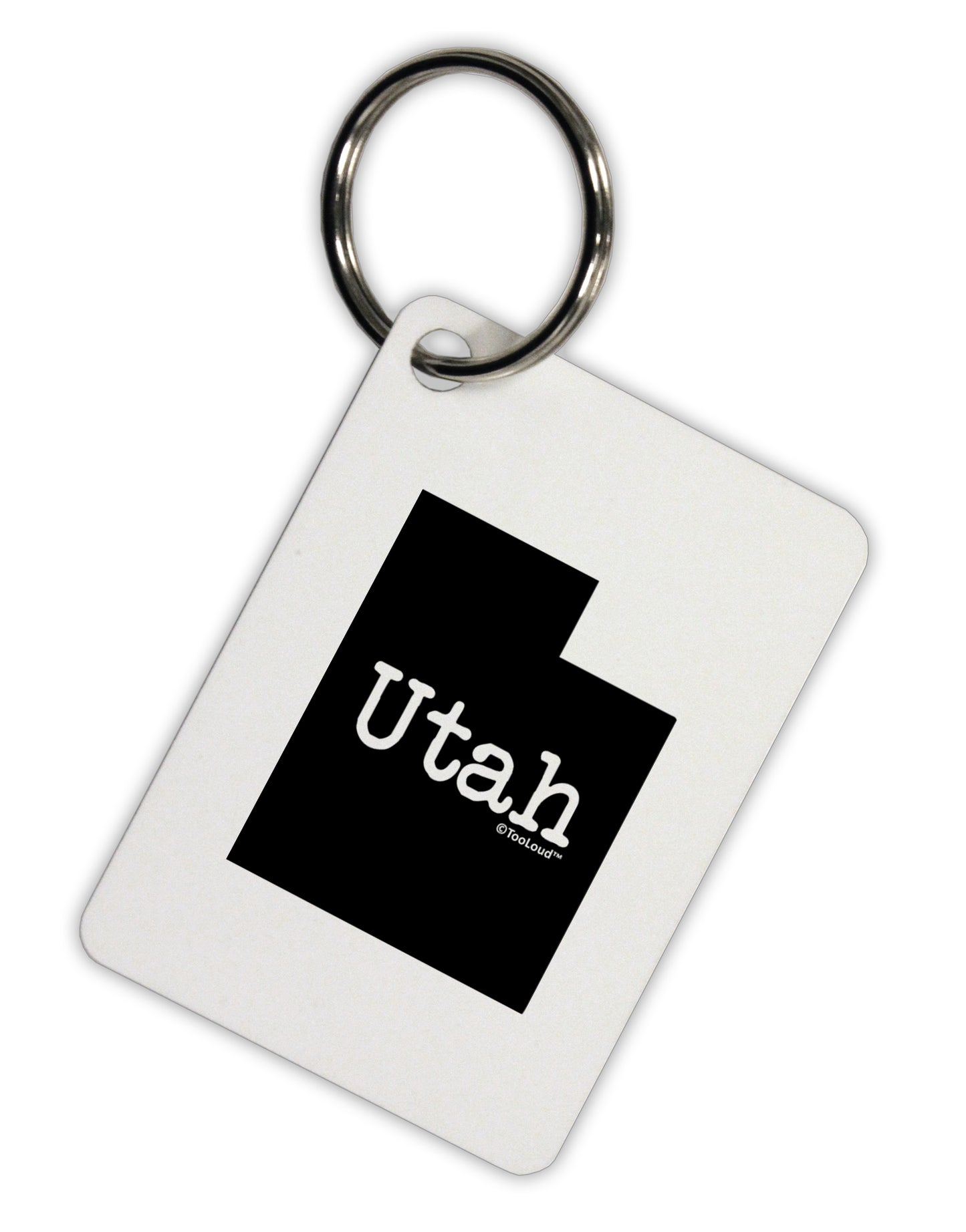 Utah - United States Shape Aluminum Keyring Tag by TooLoud-Keyring-TooLoud-White-Davson Sales