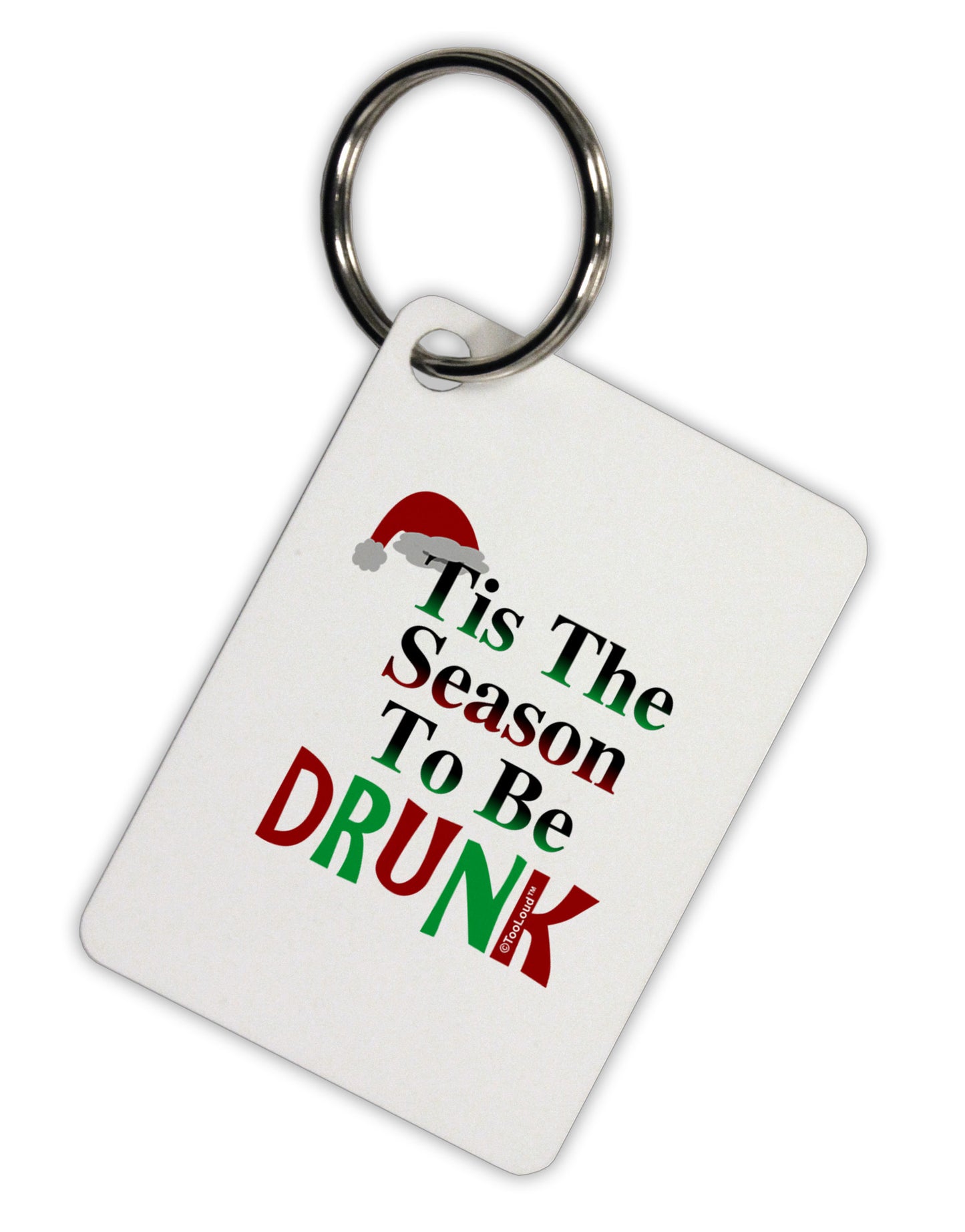 Season To Be Drunk Aluminum Keyring Tag-Keyring-TooLoud-White-Davson Sales