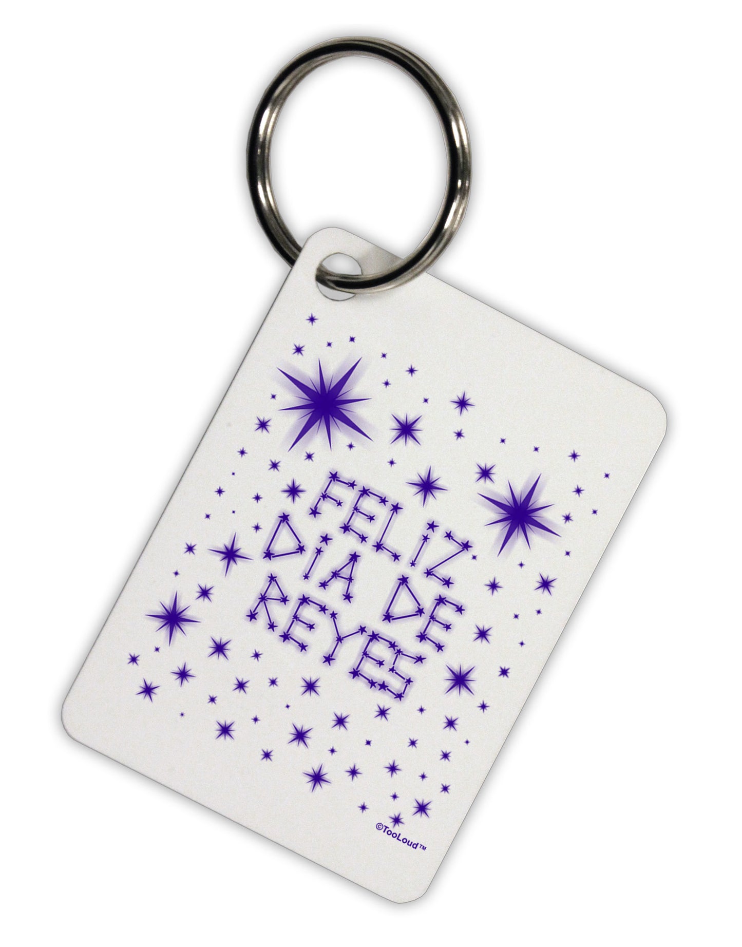 Feliz Dia de Reyes - Estrellas Brillantes Aluminum Keyring Tag by TooLoud-Keyring-TooLoud-White-Davson Sales