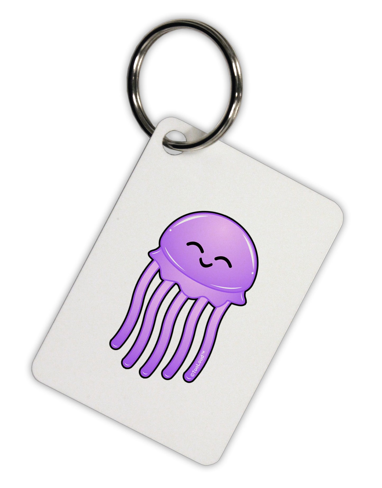 Cute Jellyfish Aluminum Keyring Tag by TooLoud-Keyring-TooLoud-White-Davson Sales
