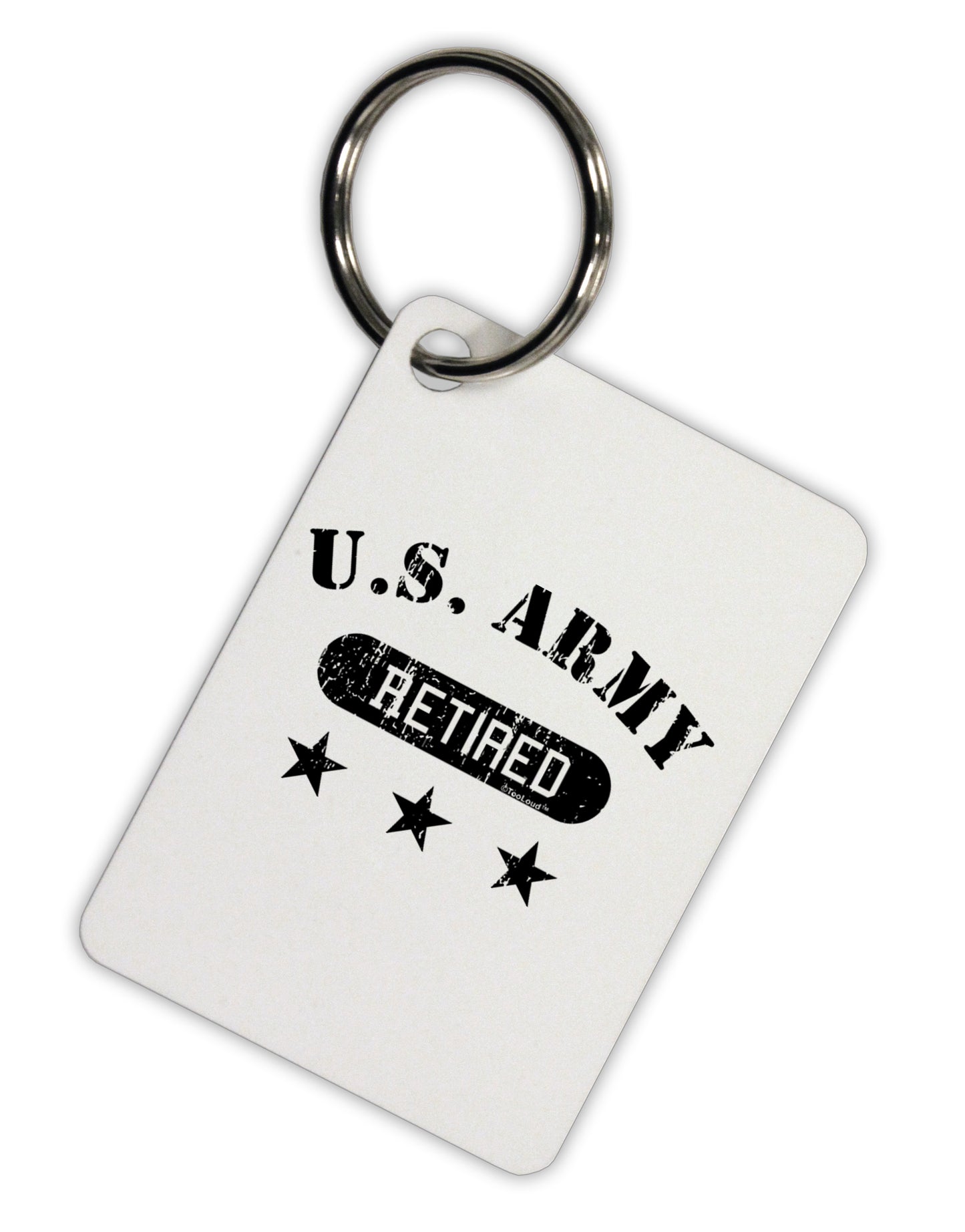 Retired Army Aluminum Keyring Tag by TooLoud-Keyring-TooLoud-White-Davson Sales