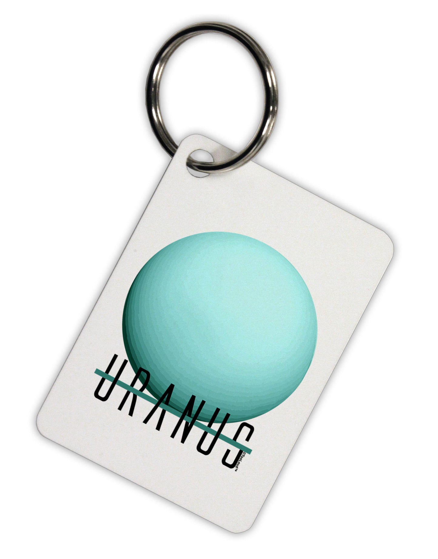 Planet Uranus Text Aluminum Keyring Tag by TooLoud-Keyring-TooLoud-White-Davson Sales