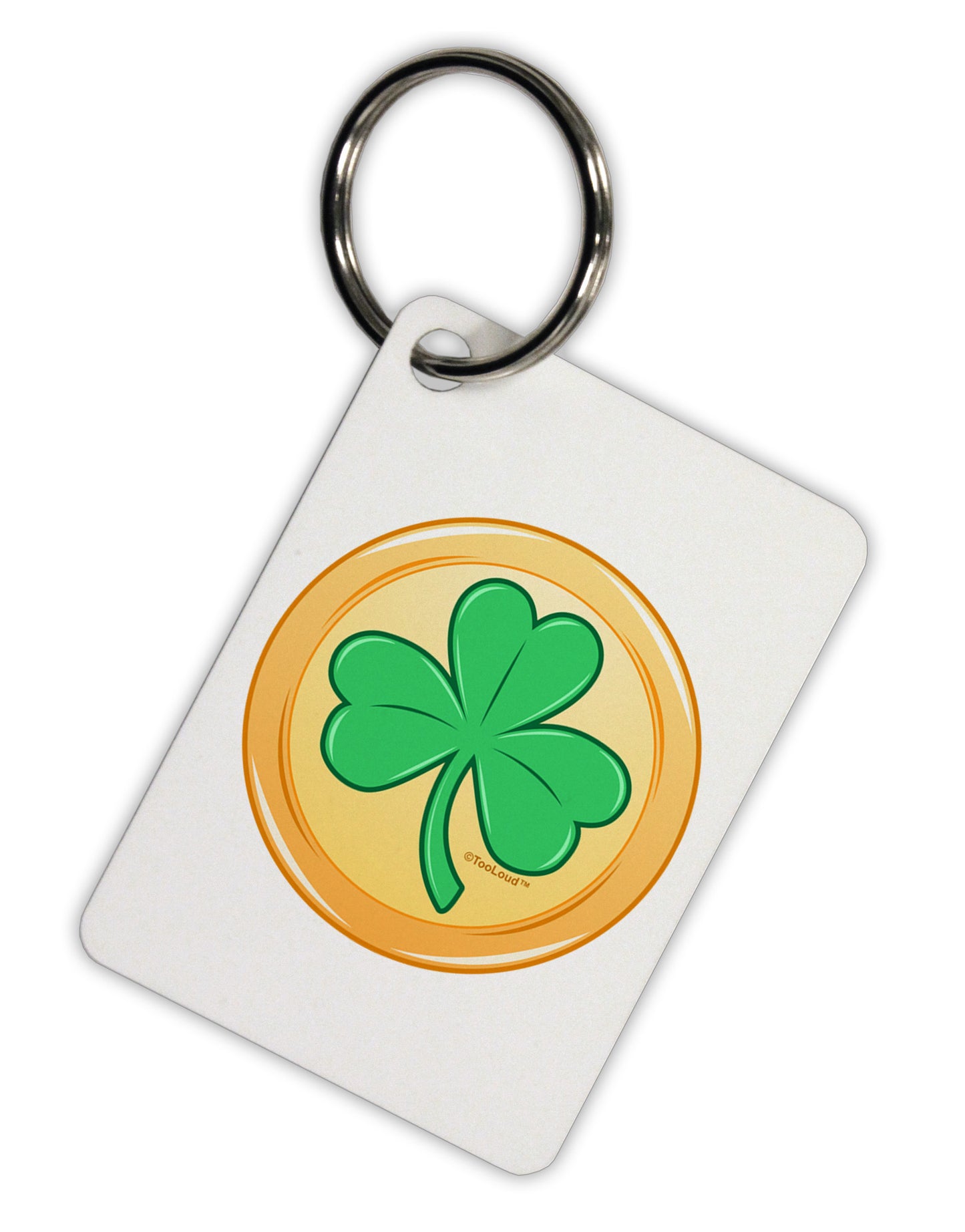 Shamrock Button Vector Design Aluminum Keyring Tag by TooLoud-Keyring-TooLoud-White-Davson Sales