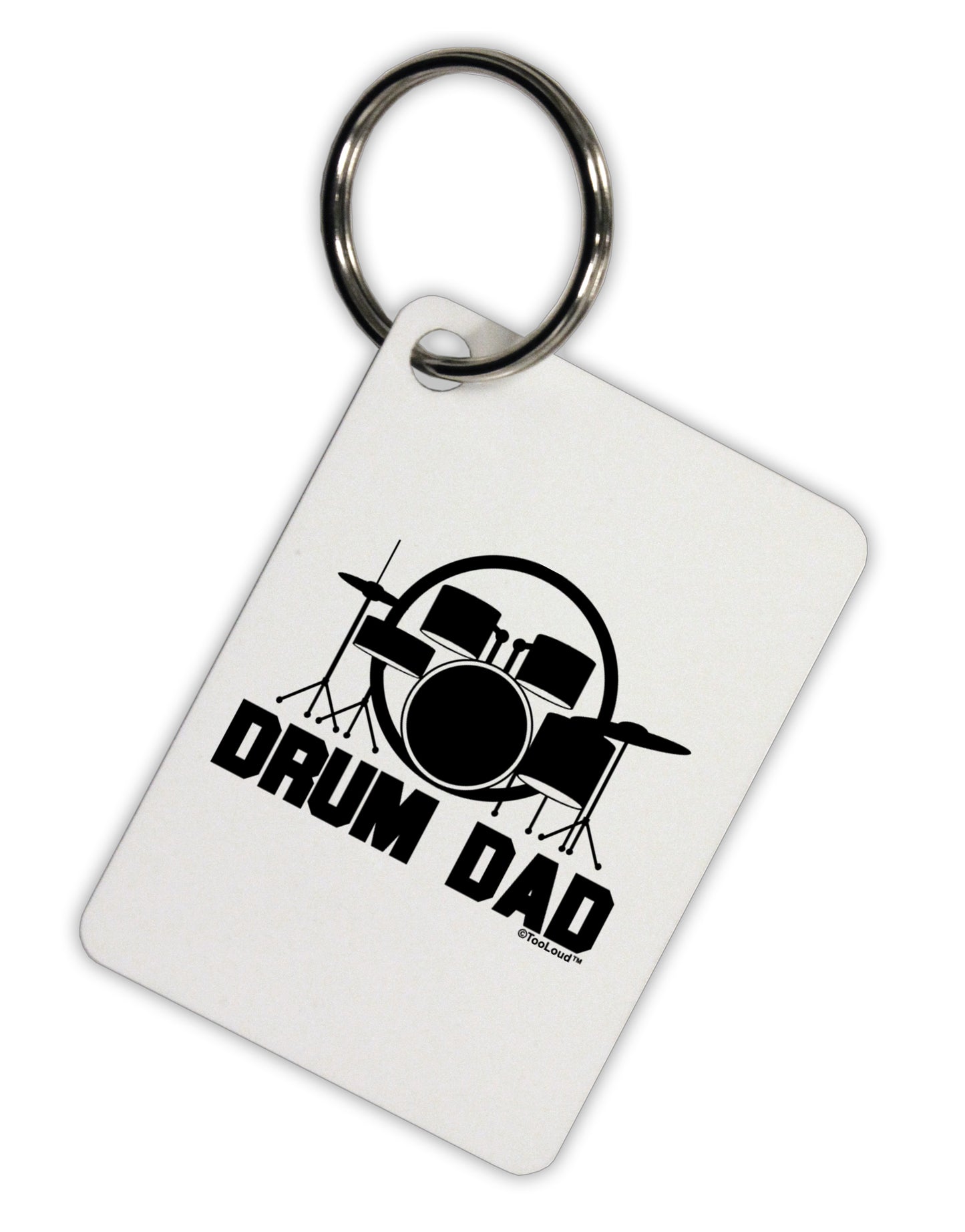 Drum Dad Aluminum Keyring Tag by TooLoud-Keyring-TooLoud-White-Davson Sales