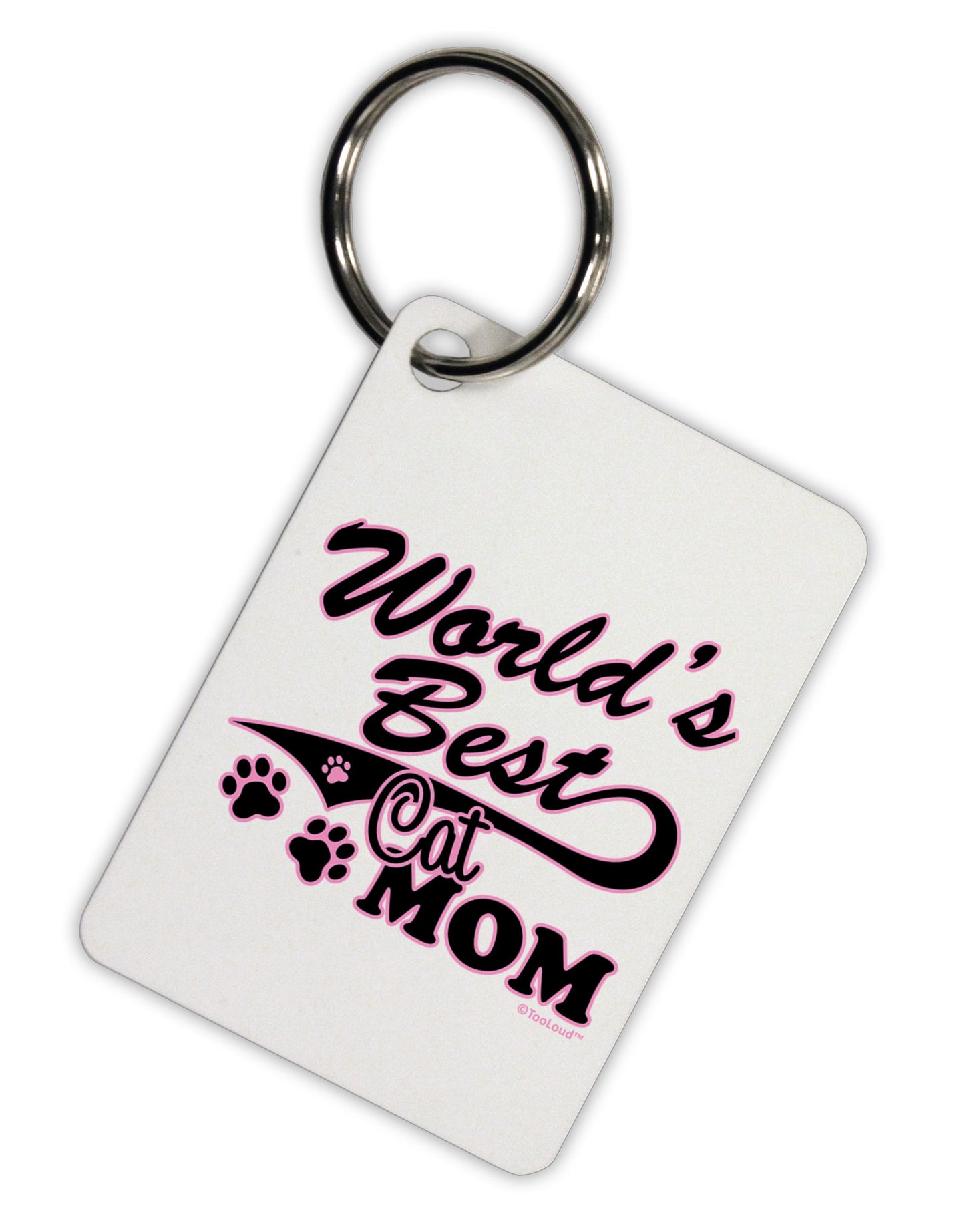 World's Best Cat Mom Aluminum Keyring Tag by TooLoud-Keyring-TooLoud-White-Davson Sales