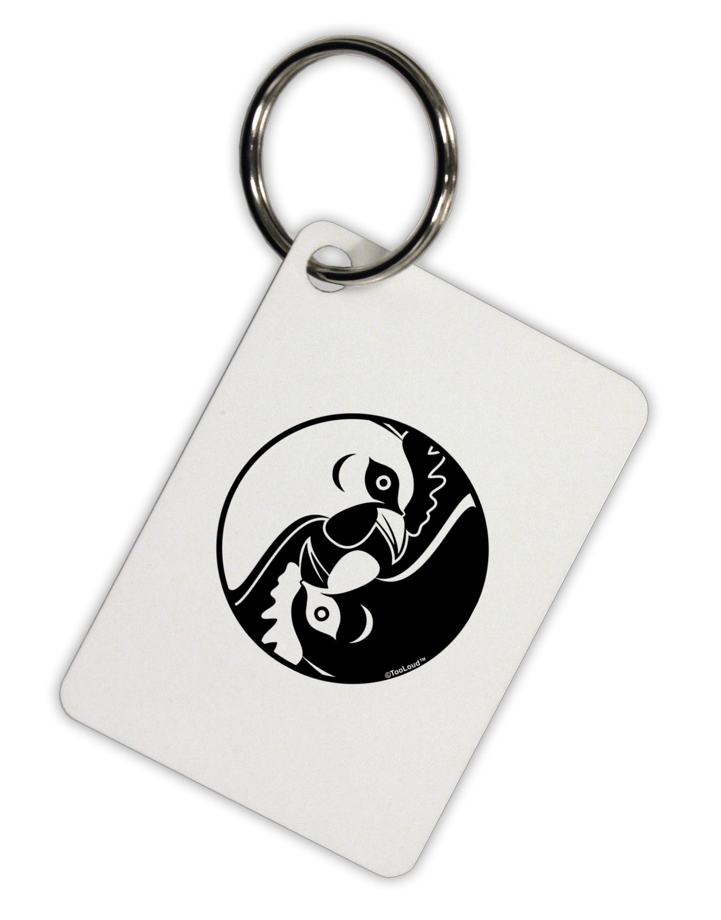 TooLoud Yin Yang Chicken Aluminum Keyring Tag-Keyring-TooLoud-White-Davson Sales