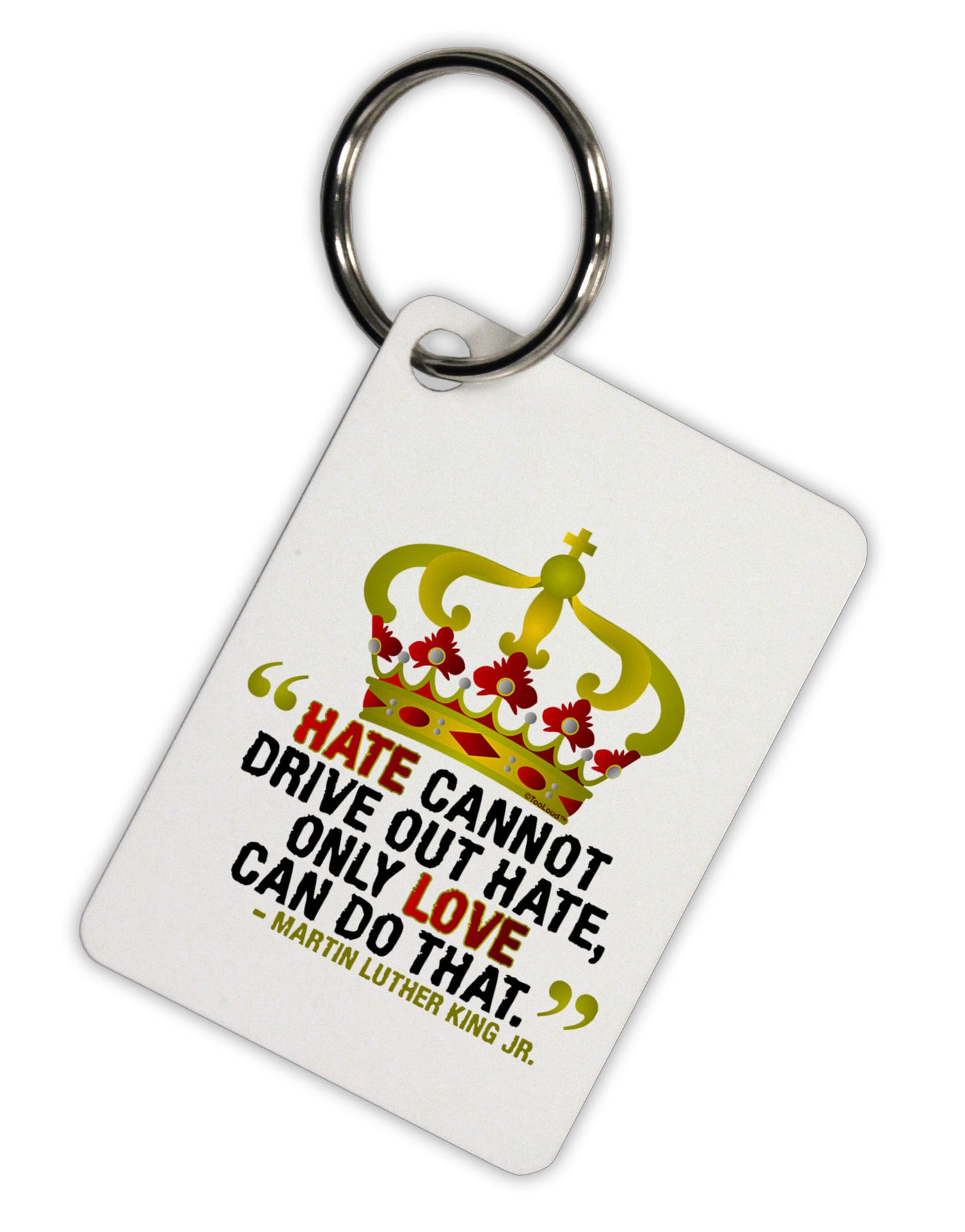 MLK - Only Love Quote Aluminum Keyring Tag-Keyring-TooLoud-White-Davson Sales