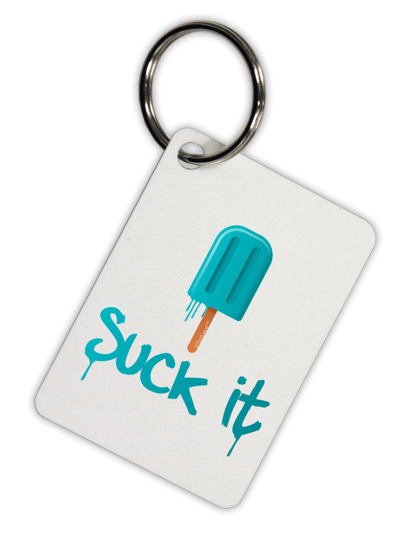 Suck It Popsicle Aluminum Keyring Tag-Keyring-TooLoud-White-Davson Sales