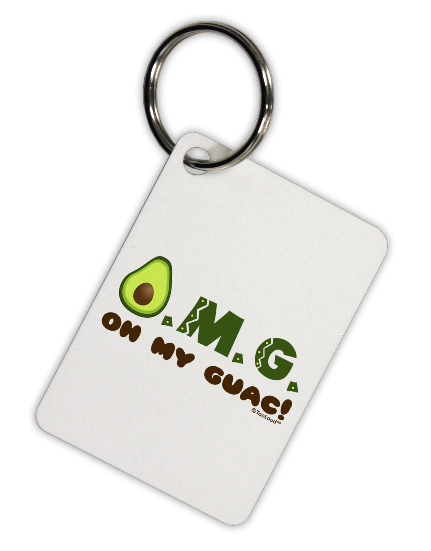 OMG - Oh My Guac - Guacamole Design Aluminum Keyring Tag by TooLoud-Keyring-TooLoud-White-Davson Sales