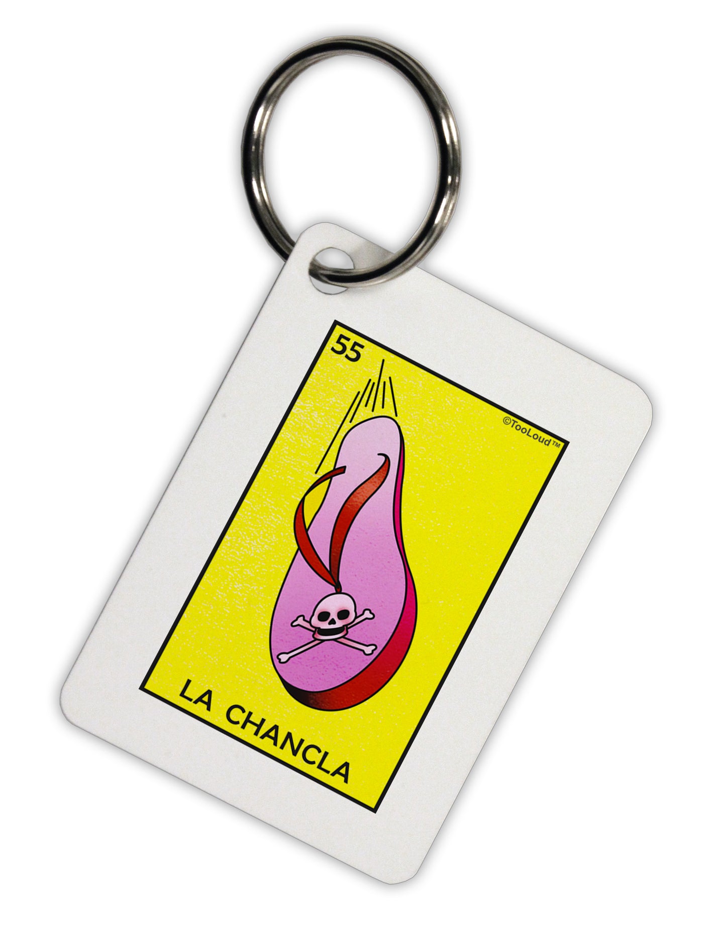 La Chancla Loteria Solid Aluminum Keyring Tag by TooLoud-TooLoud-White-Davson Sales