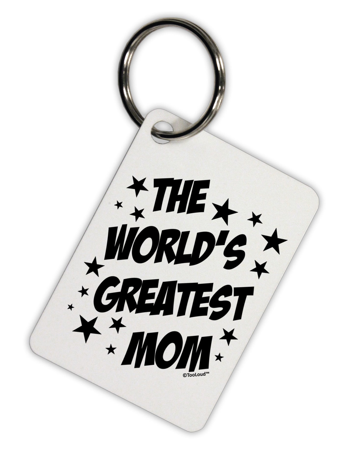 The World's Greatest Mom - Superhero Style Aluminum Keyring Tag by TooLoud-Keyring-TooLoud-White-Davson Sales