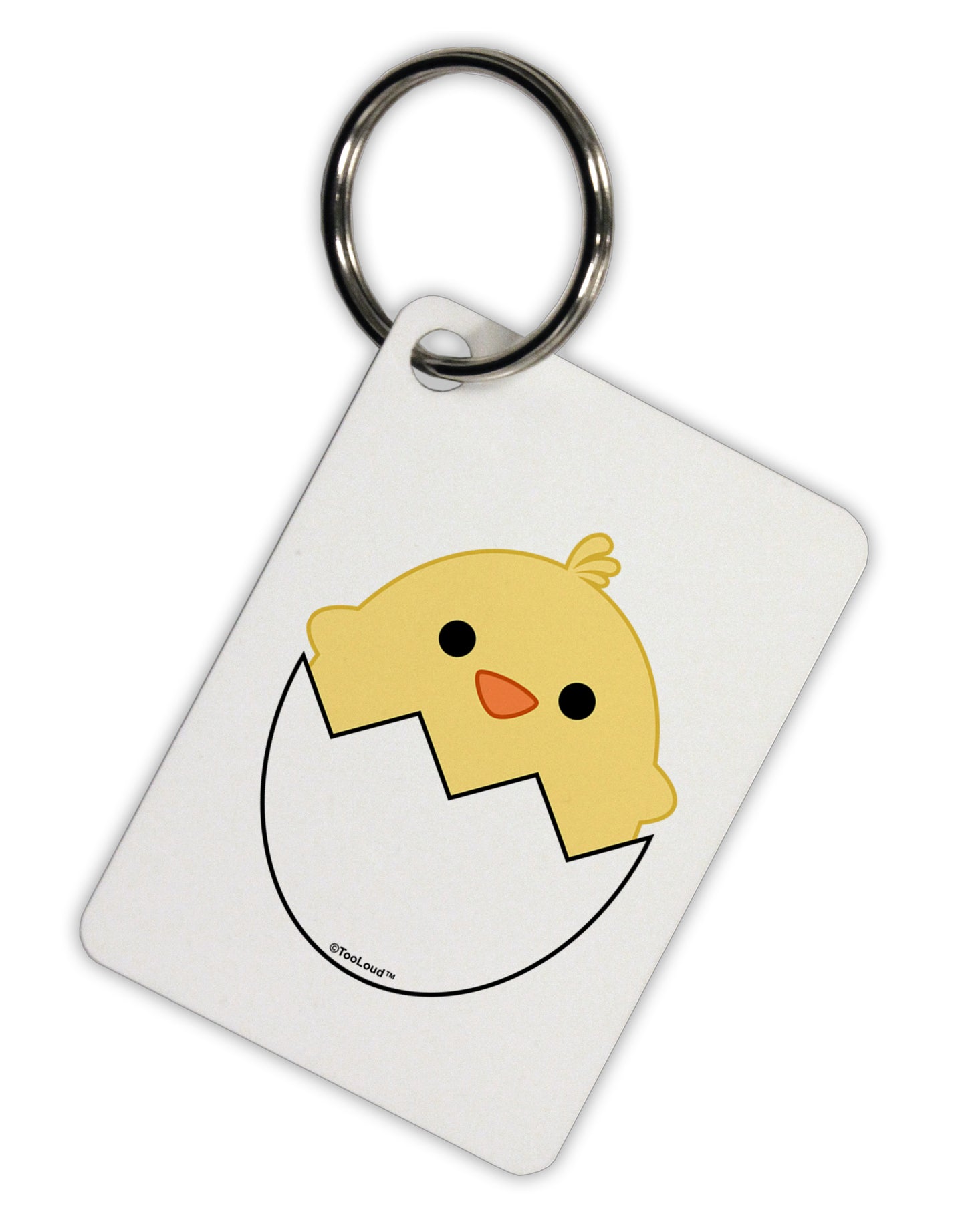 Cute Hatching Chick Design Aluminum Keyring Tag by TooLoud-Keyring-TooLoud-White-Davson Sales