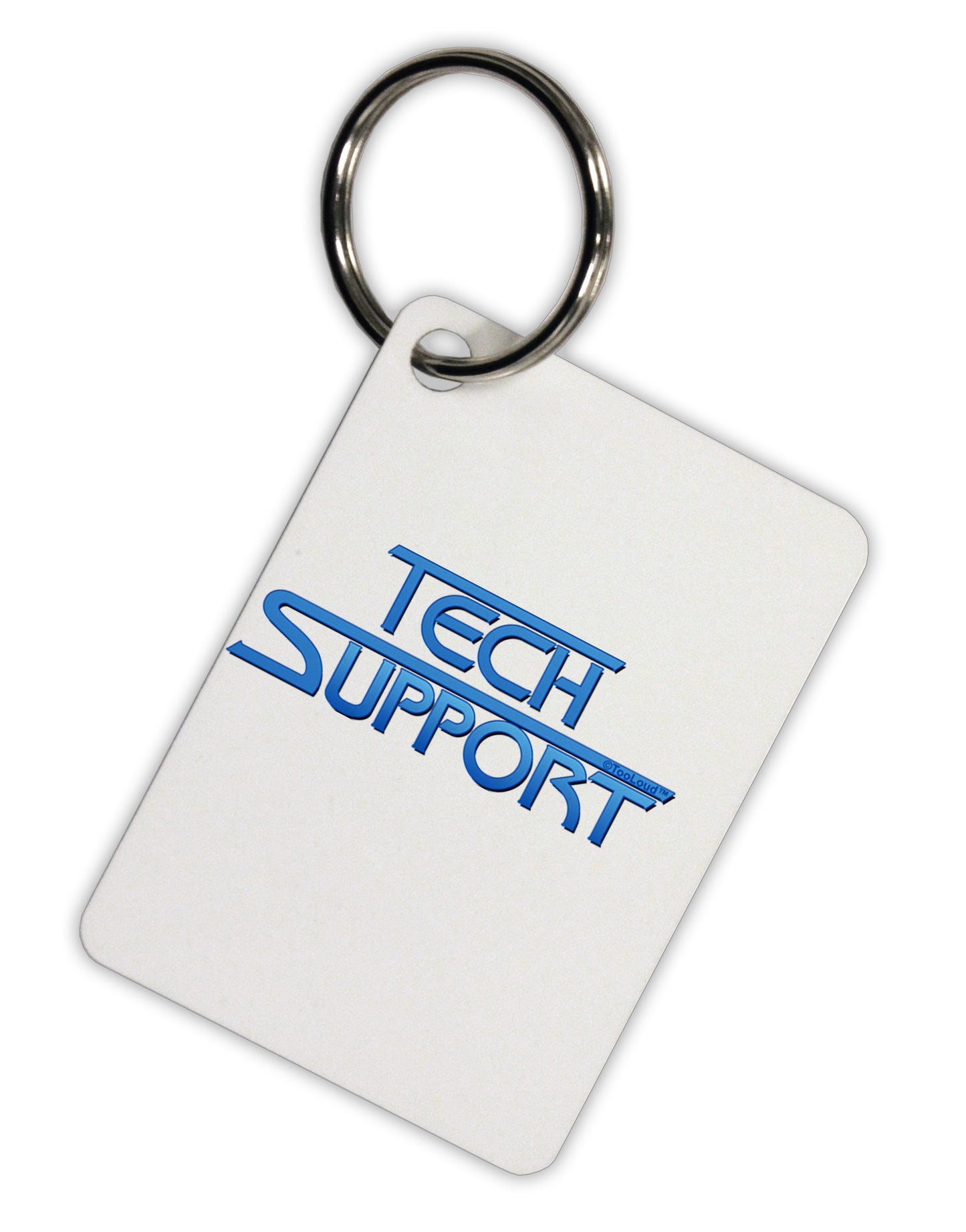 Tech Support Logo Aluminum Keyring Tag by TooLoud-Keyring-TooLoud-White-Davson Sales