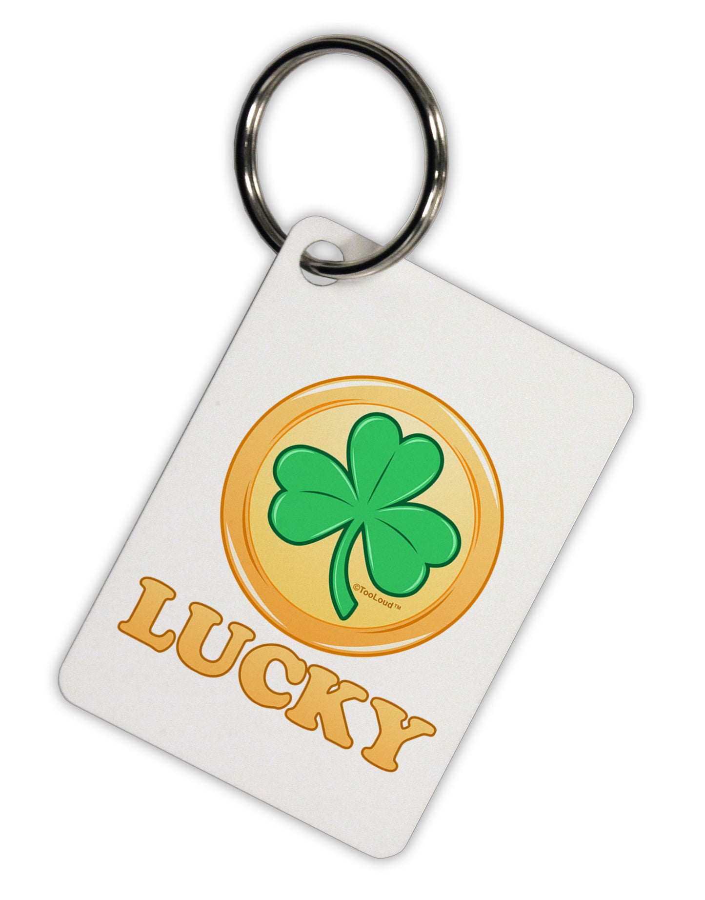 Shamrock Button - Lucky Aluminum Keyring Tag by TooLoud-Keyring-TooLoud-White-Davson Sales