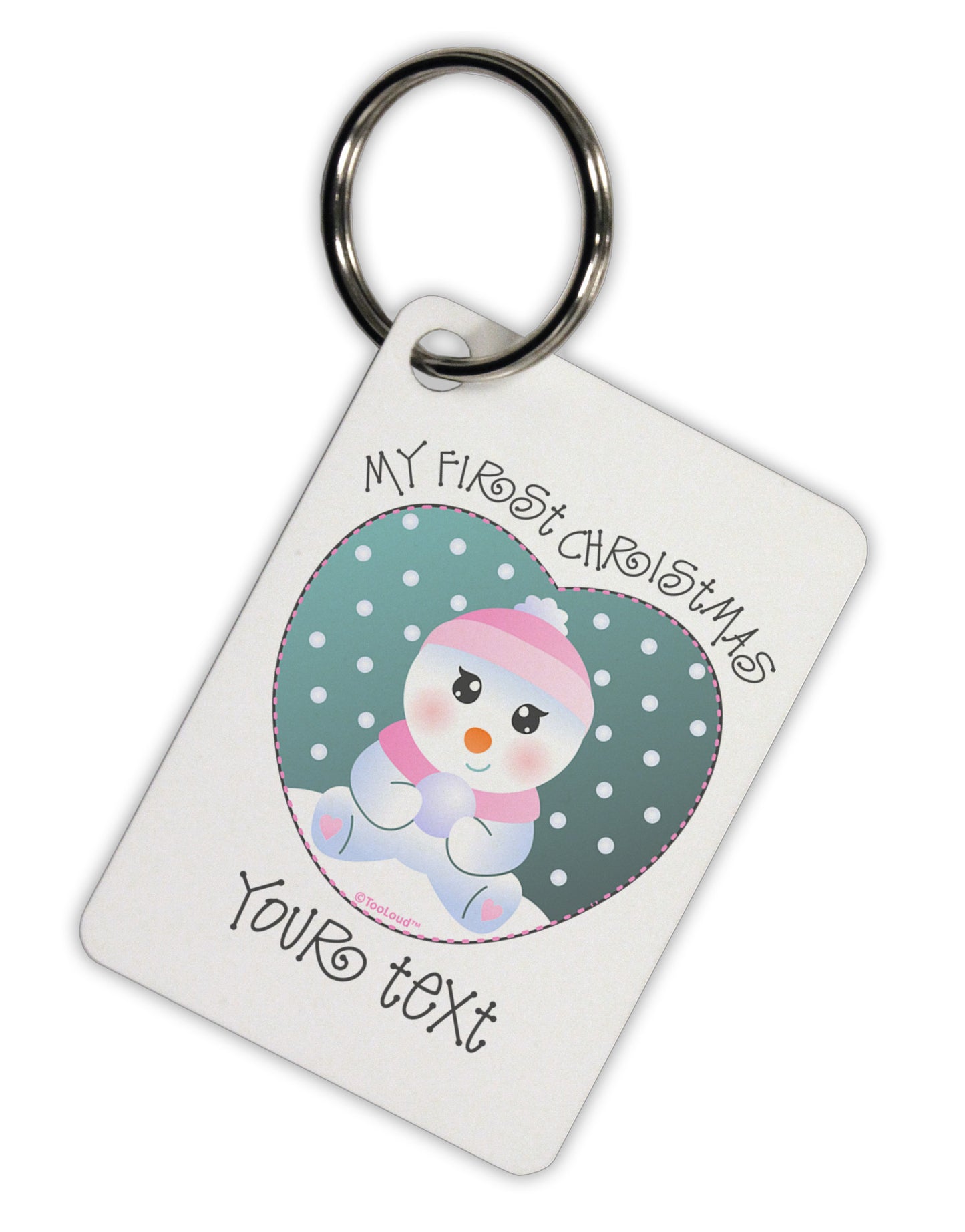 Personalized My First Christmas Snowbaby Girl Aluminum Keyring Tag-Keyring-TooLoud-White-Davson Sales