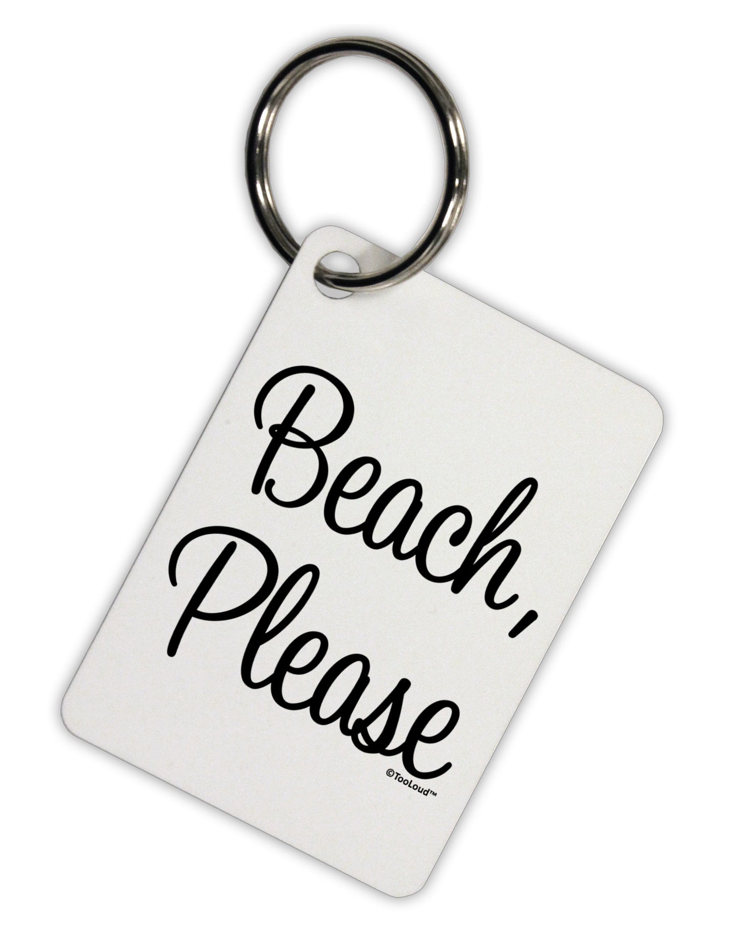 Beach Please Aluminum Keyring Tag-Keyring-TooLoud-White-Davson Sales