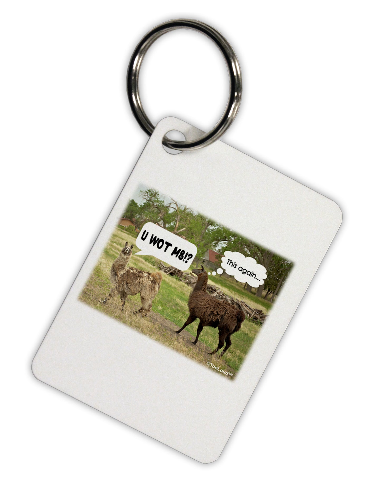 Angry Standing Llamas Aluminum Keyring Tag by TooLoud-Keyring-TooLoud-Davson Sales