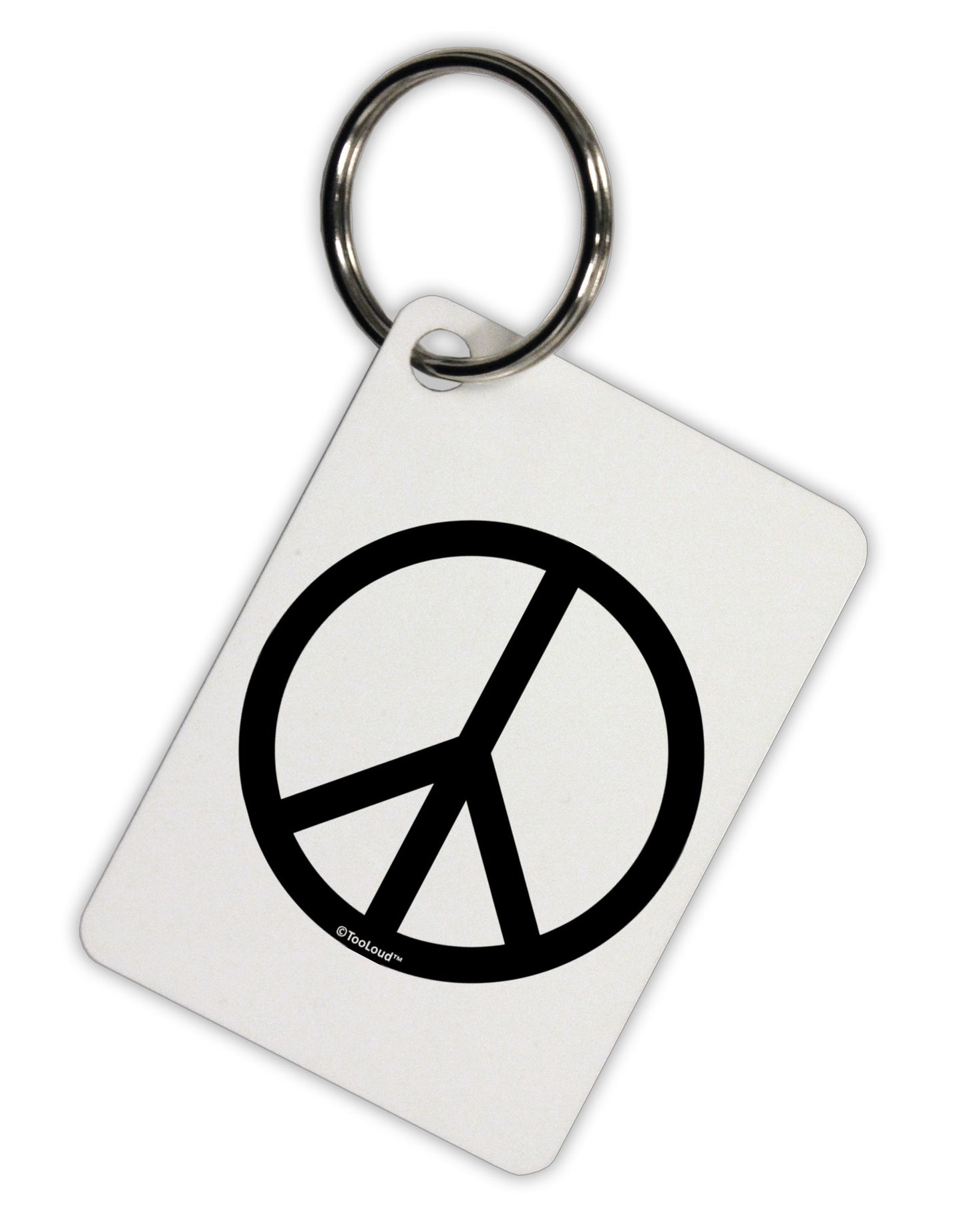 Peace Sign Symbol Aluminum Keyring Tag-Keyring-TooLoud-White-Davson Sales