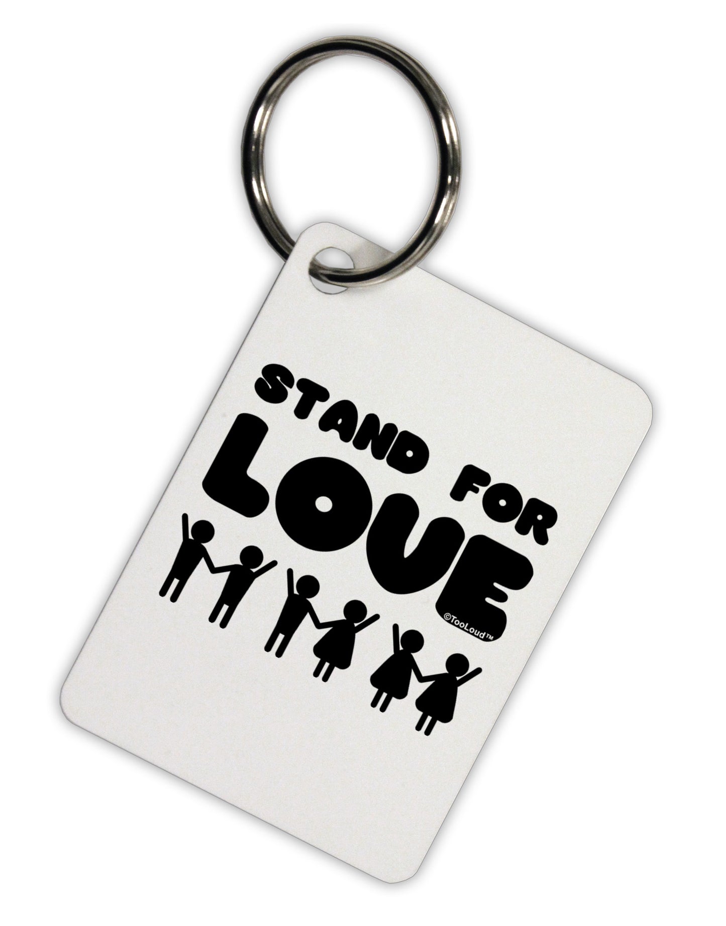 Stand For Love Aluminum Keyring Tag-Keyring-TooLoud-White-Davson Sales