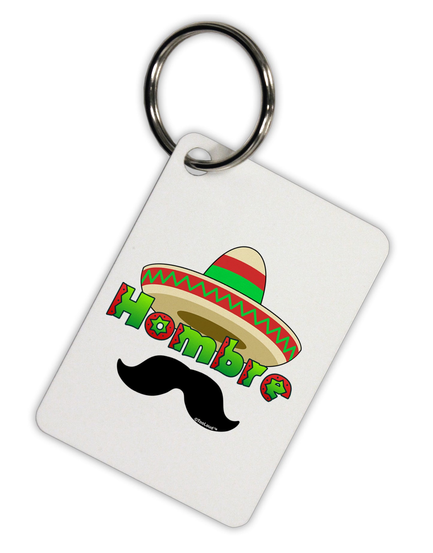 Hombre Sombrero Aluminum Keyring Tag by TooLoud-Keyring-TooLoud-White-Davson Sales