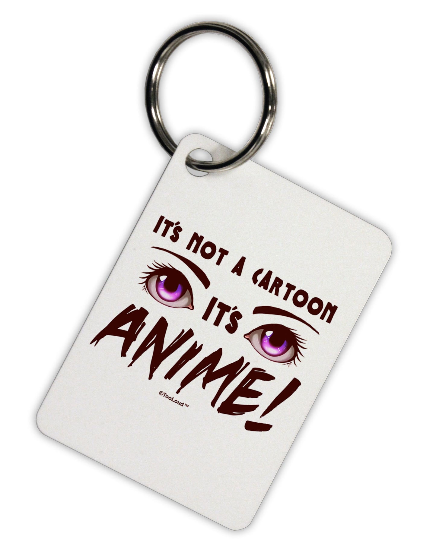 Not A Cartoon Eyes Magenta Aluminum Keyring Tag by TooLoud-Keyring-TooLoud-White-Davson Sales