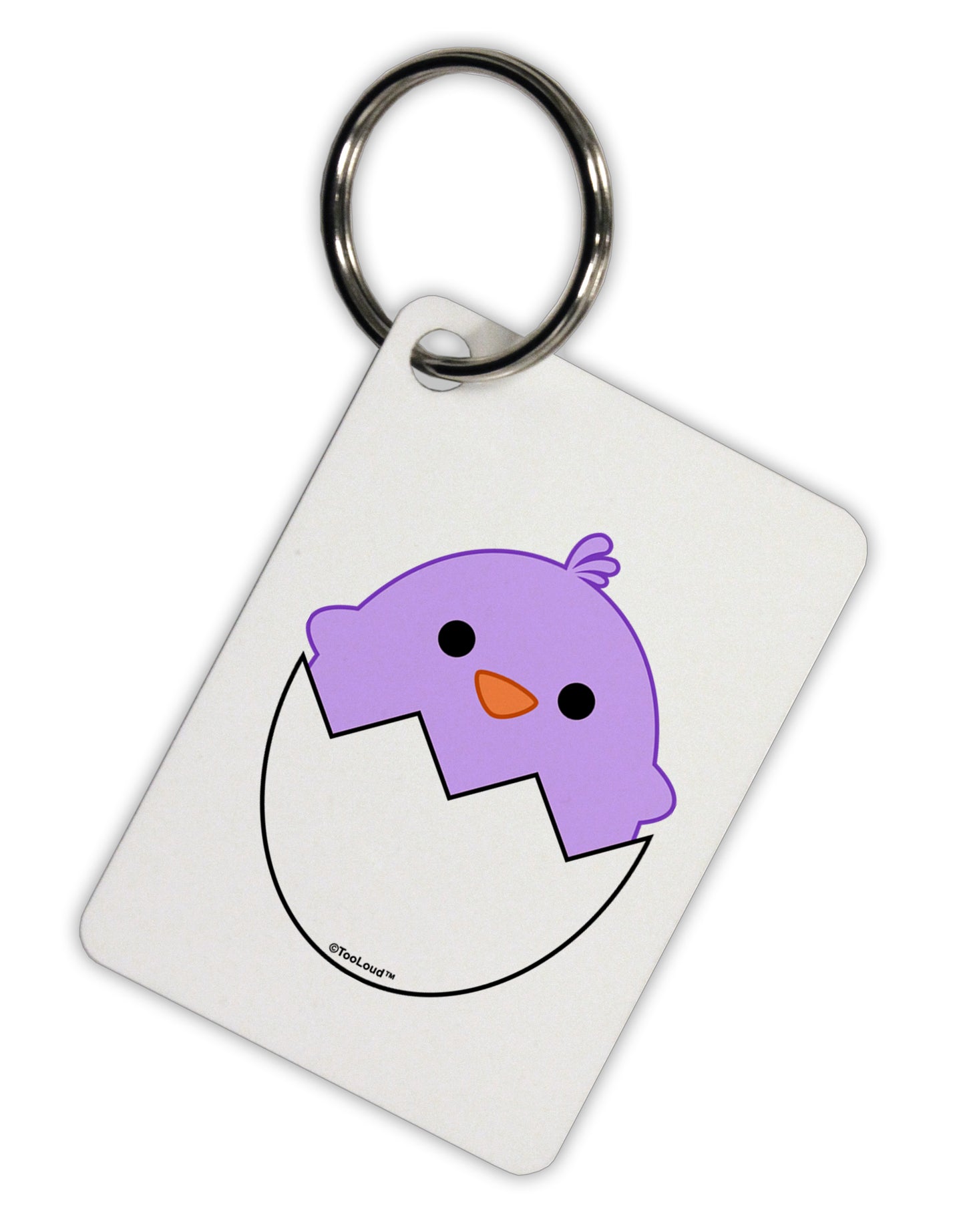 Cute Hatching Chick - Purple Aluminum Keyring Tag by TooLoud-Keyring-TooLoud-White-Davson Sales