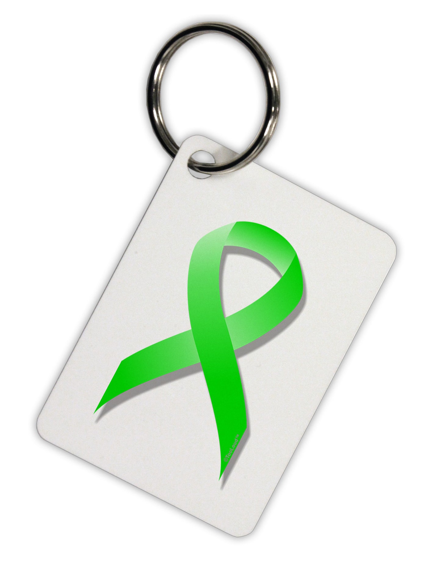 Lyme Disease Awareness Ribbon - Lime Green Aluminum Keyring Tag-Keyring-TooLoud-White-Davson Sales