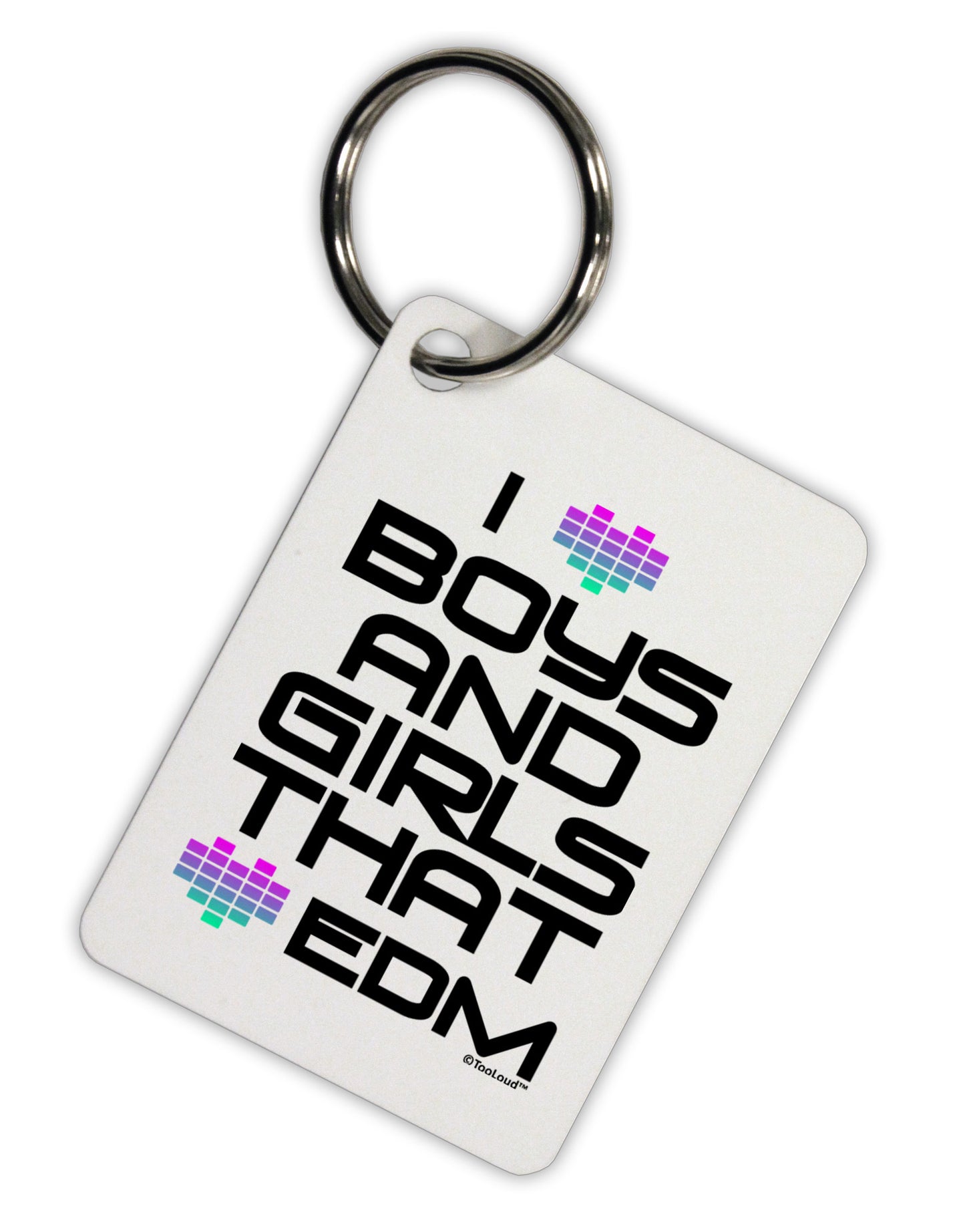 I Heart Boys and Girls That Heart EDM Aluminum Keyring Tag-Keyring-TooLoud-White-Davson Sales