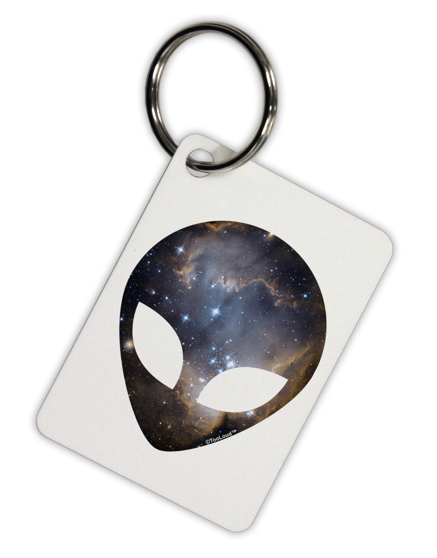 Extraterrestrial Face - Space #1 Aluminum Keyring Tag by TooLoud-Keyring-TooLoud-White-Davson Sales