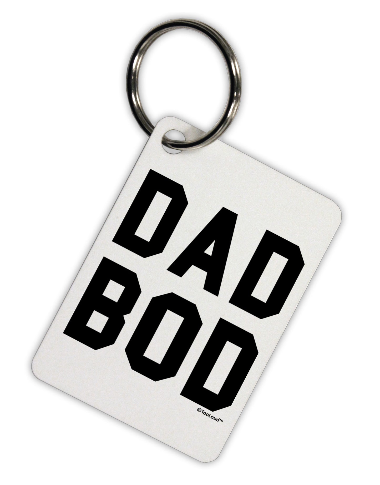 Dad Bod Design Aluminum Keyring Tag by TooLoud-Keyring-TooLoud-White-Davson Sales