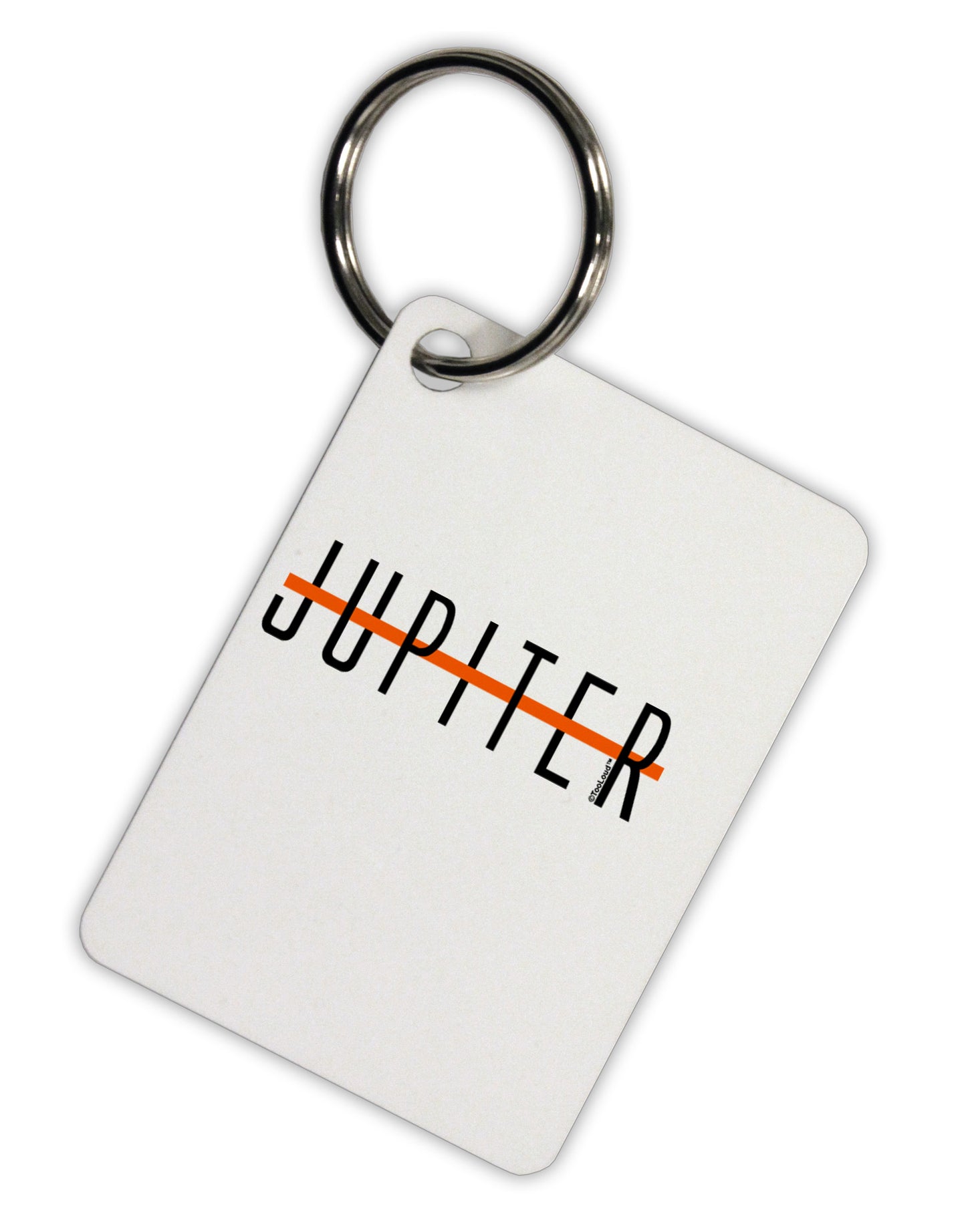 Planet Jupiter Earth Text Only Aluminum Keyring Tag by TooLoud-Keyring-TooLoud-White-Davson Sales