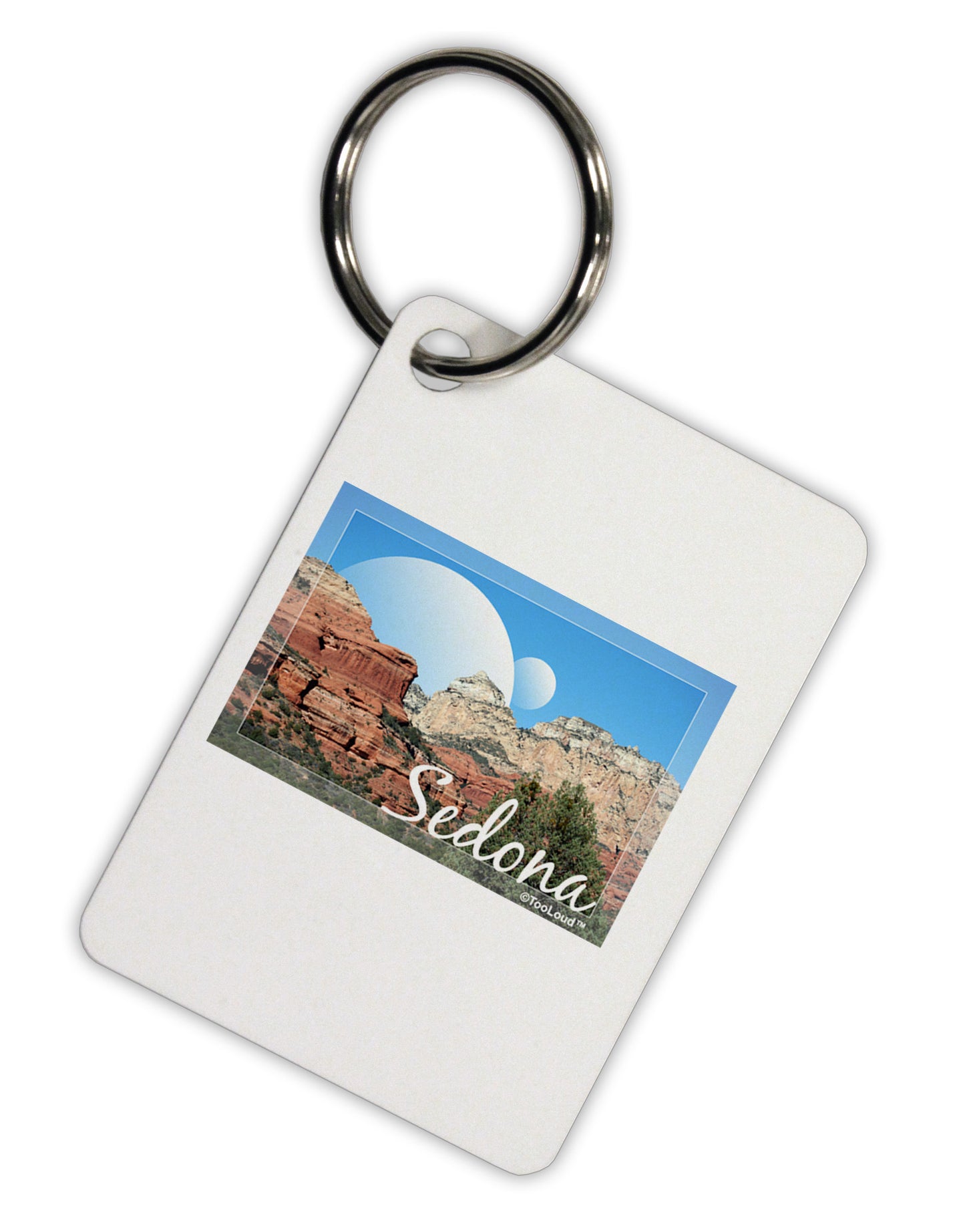 Abstract Sedona Aluminum Keyring Tag-Keyring-TooLoud-White-Davson Sales