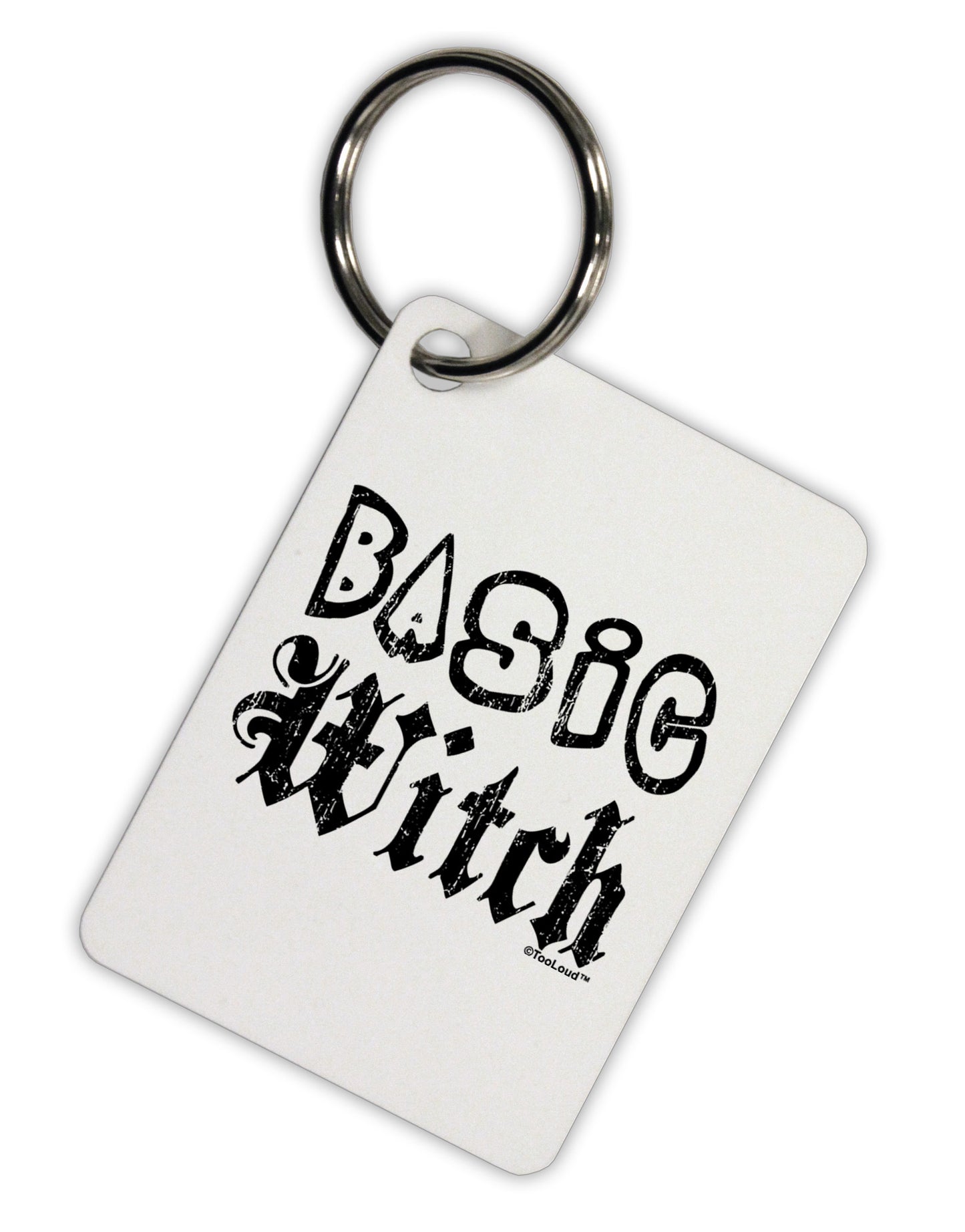 Basic Witch Distressed Aluminum Keyring Tag-Keyring-TooLoud-White-Davson Sales