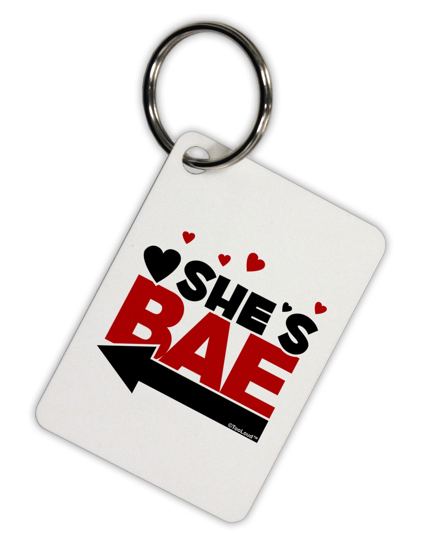 She's BAE - Left Arrow Aluminum Keyring Tag-Keyring-TooLoud-White-Davson Sales