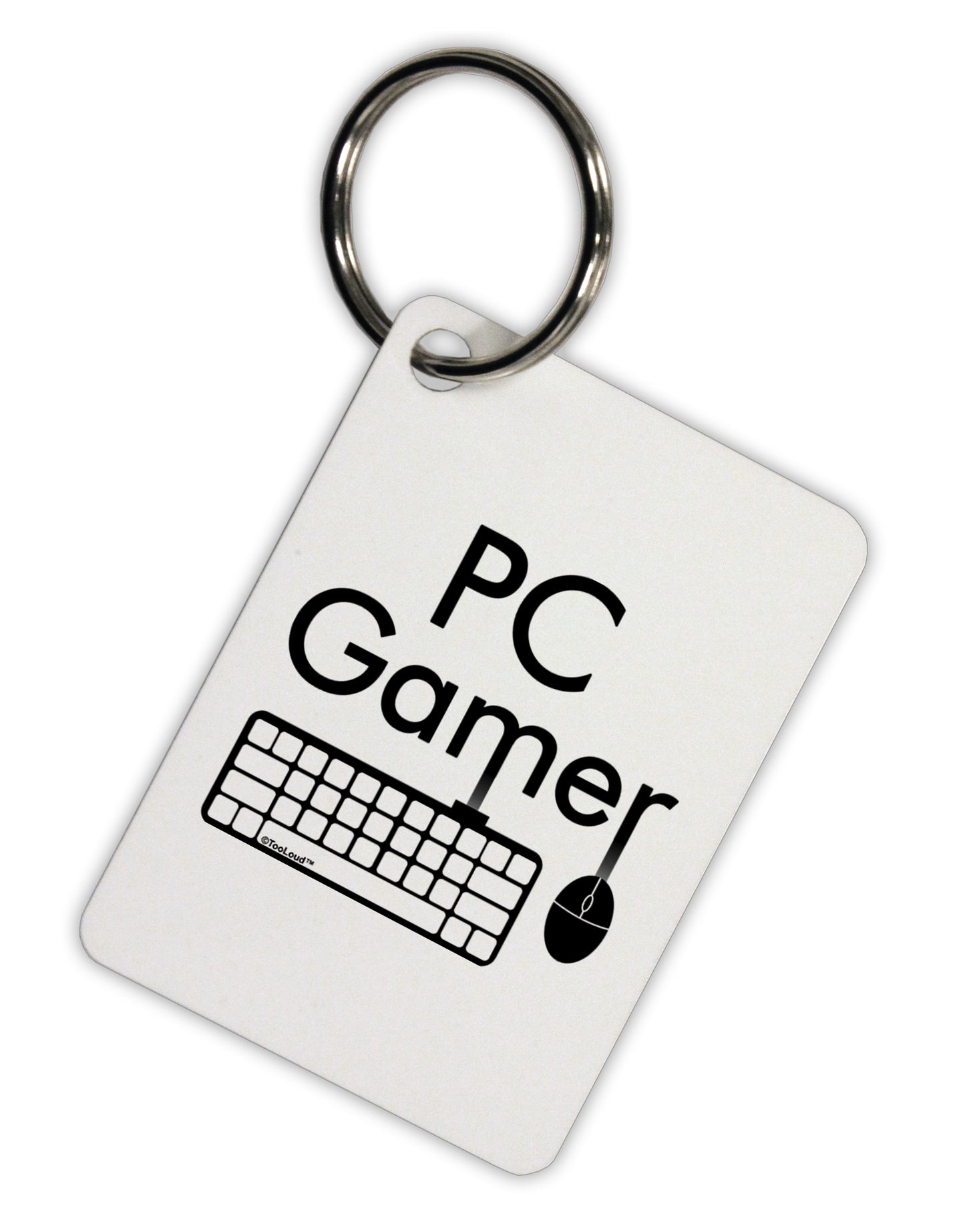 PC Gamer BnW Aluminum Keyring Tag by TooLoud-Keyring-TooLoud-White-Davson Sales