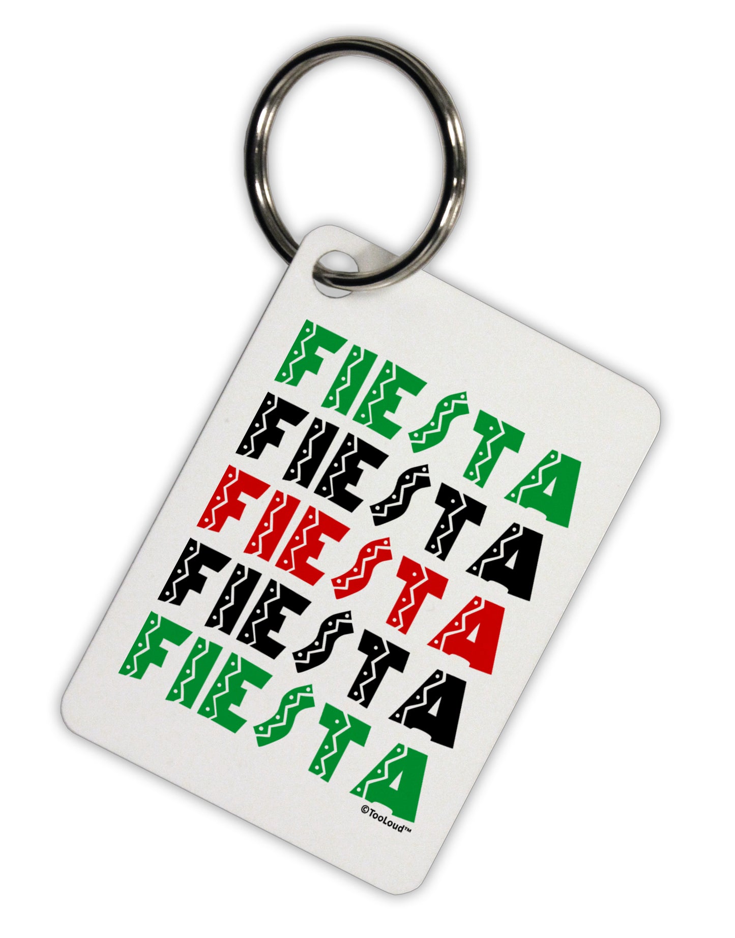 Cinco Fiestas Aluminum Keyring Tag by TooLoud-Keyring-TooLoud-White-Davson Sales
