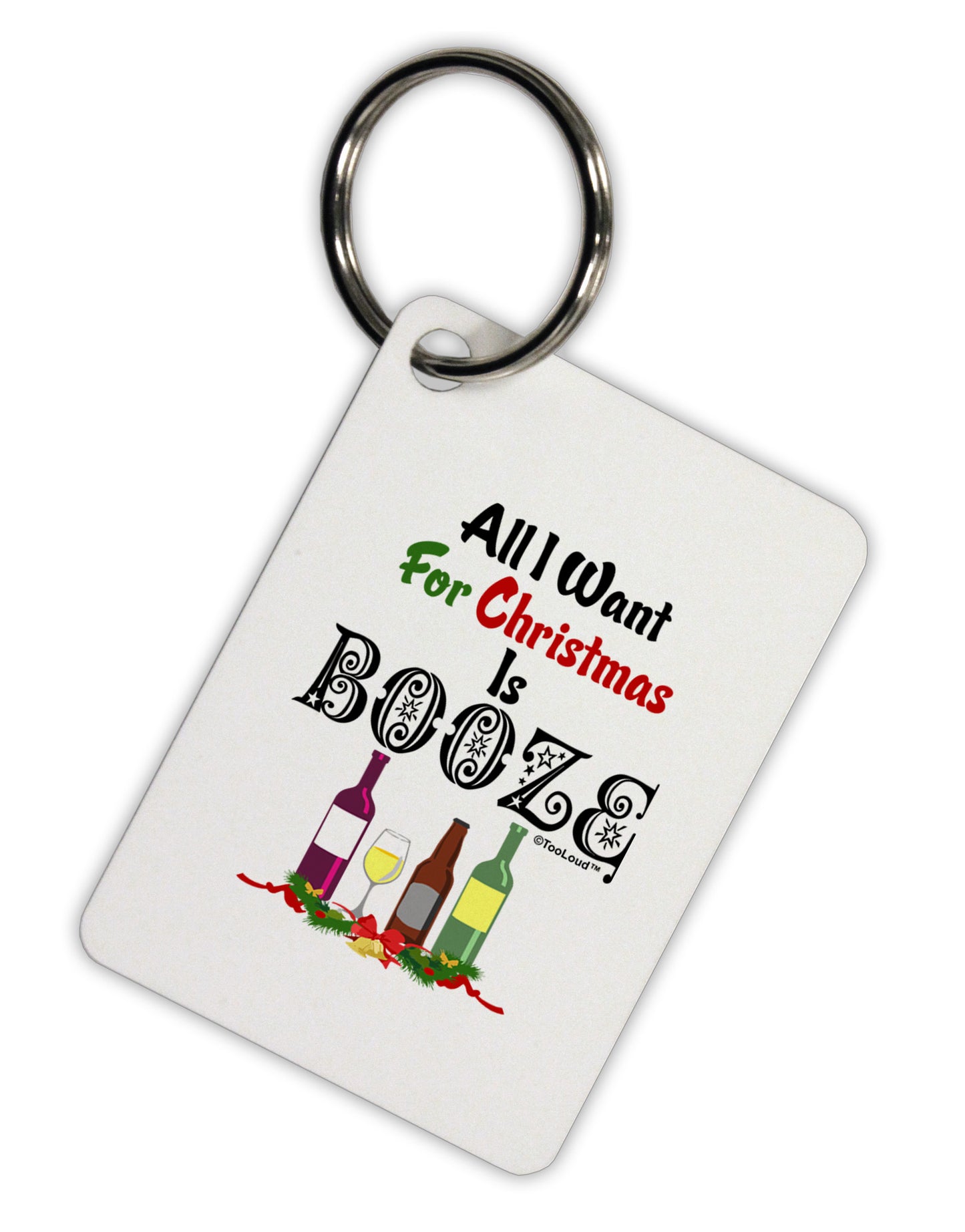 All I Want Is Booze Aluminum Keyring Tag-Keyring-TooLoud-White-Davson Sales