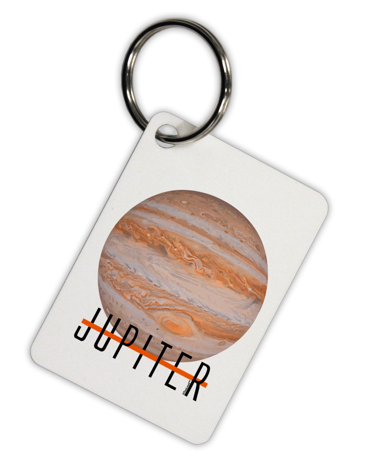 Planet Jupiter Earth Text Aluminum Keyring Tag by TooLoud-Keyring-TooLoud-White-Davson Sales