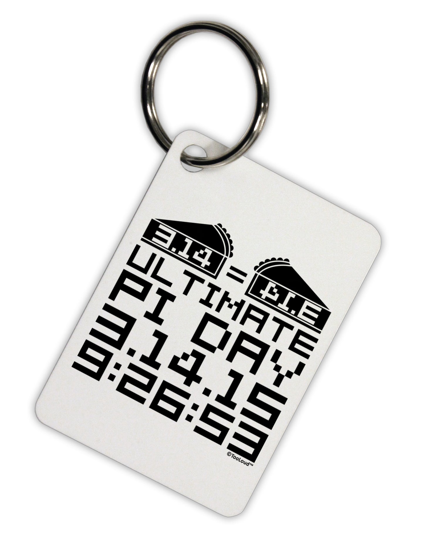 Ultimate Pi Day Design - Mirrored Pies Aluminum Keyring Tag by TooLoud-Keyring-TooLoud-White-Davson Sales