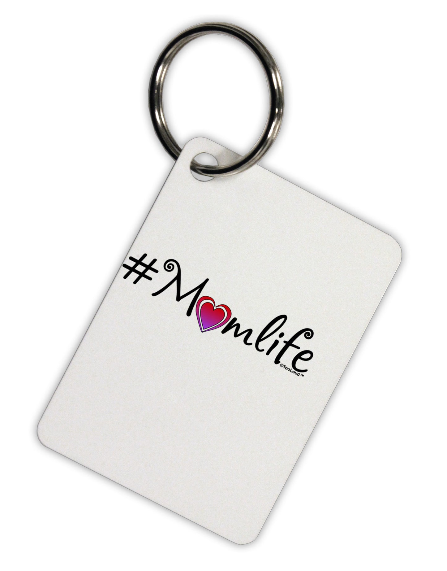 Hashtag Momlife Aluminum Keyring Tag by TooLoud-Keyring-TooLoud-White-Davson Sales