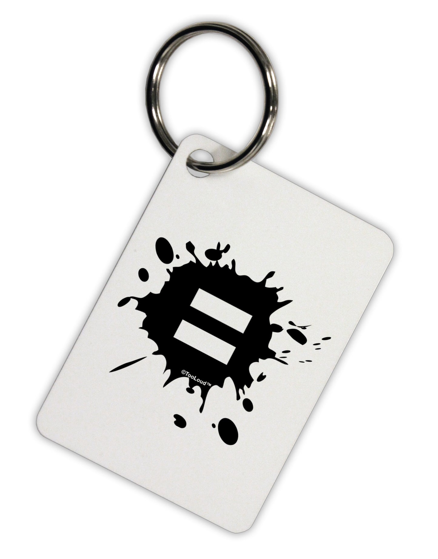 Equal Paint Splatter Aluminum Keyring Tag by TooLoud-Keyring-TooLoud-White-Davson Sales
