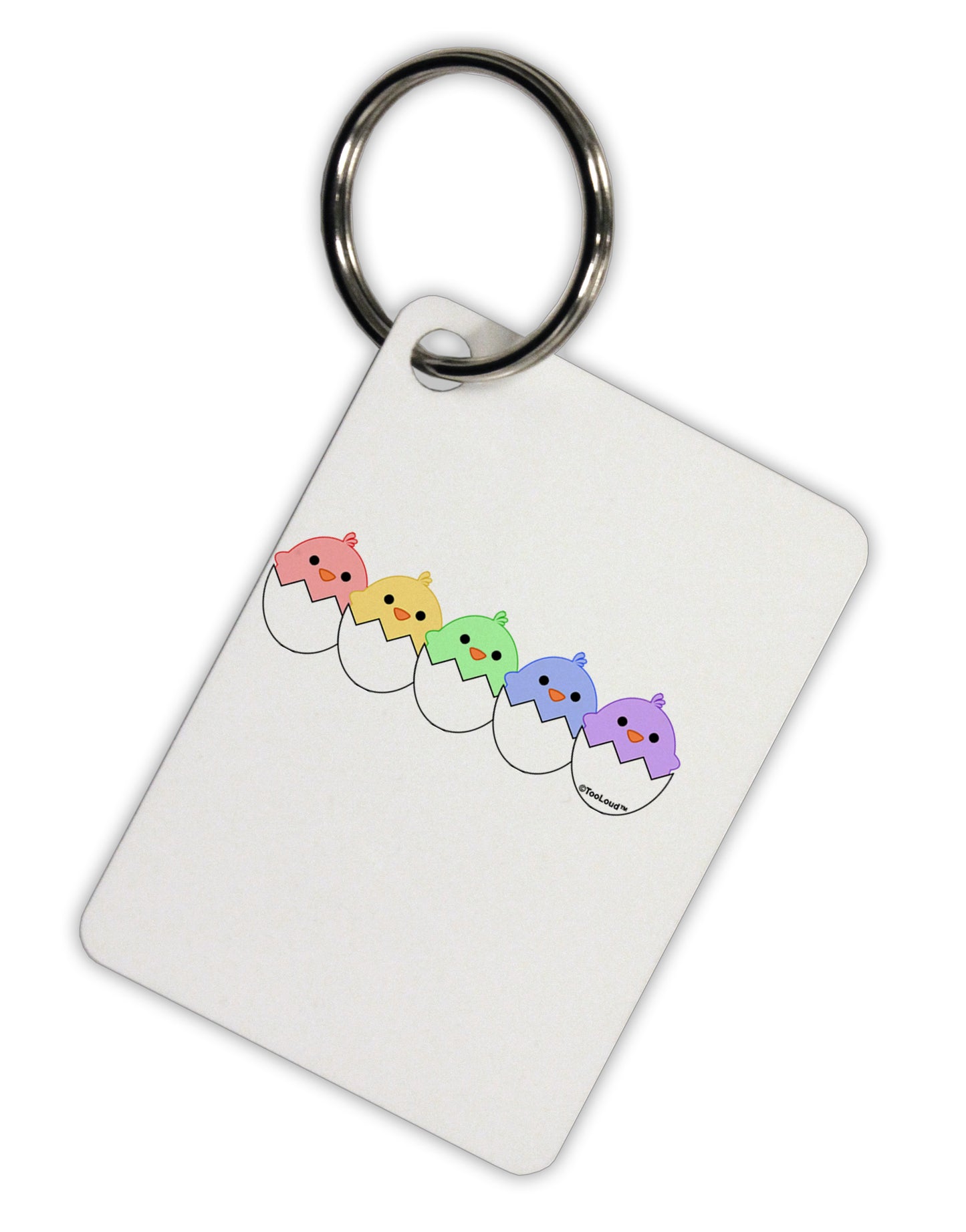Cute Hatching Chicks Group #2 Aluminum Keyring Tag by TooLoud-Keyring-TooLoud-White-Davson Sales