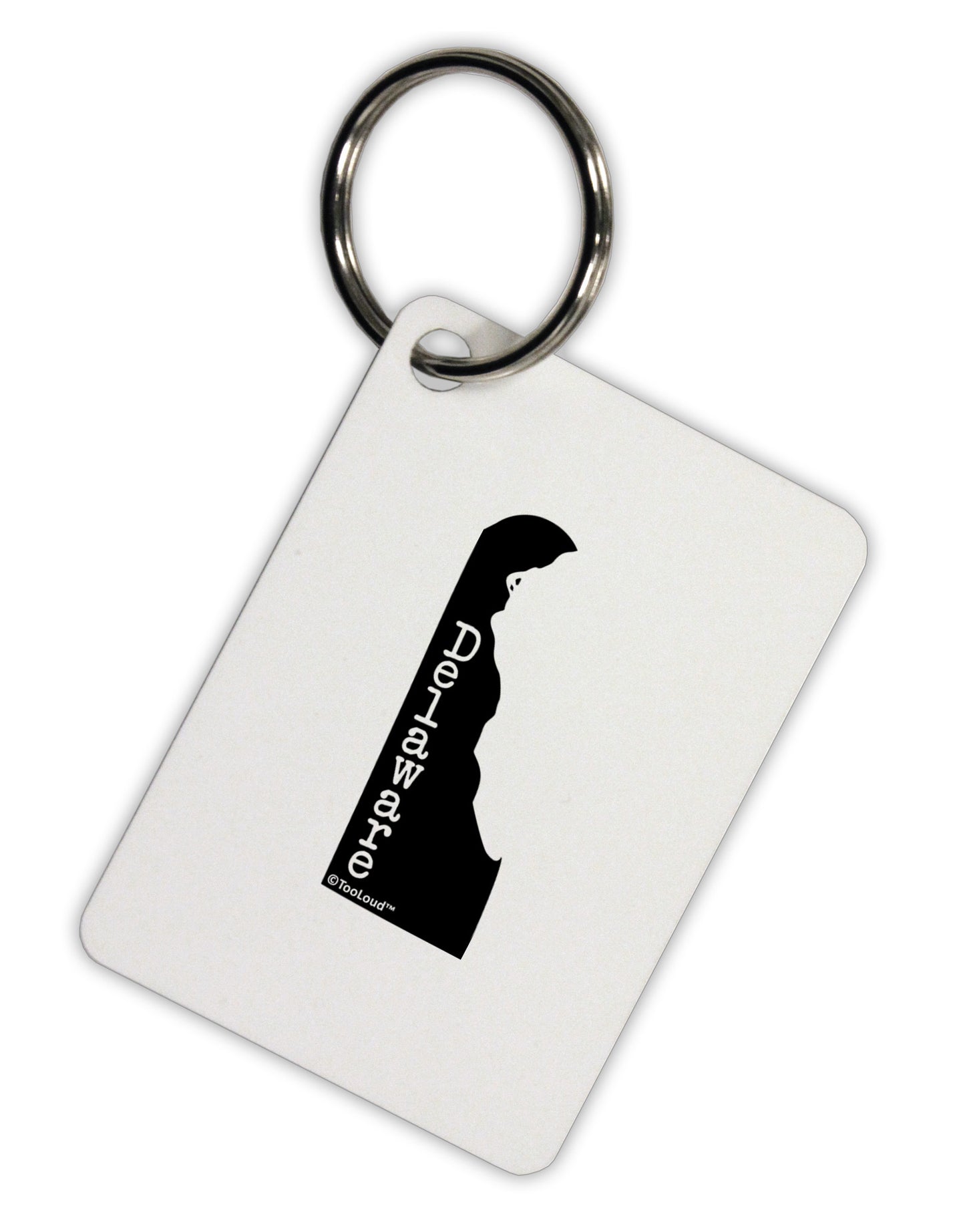 Delaware - United States Shape Aluminum Keyring Tag-Keyring-TooLoud-White-Davson Sales