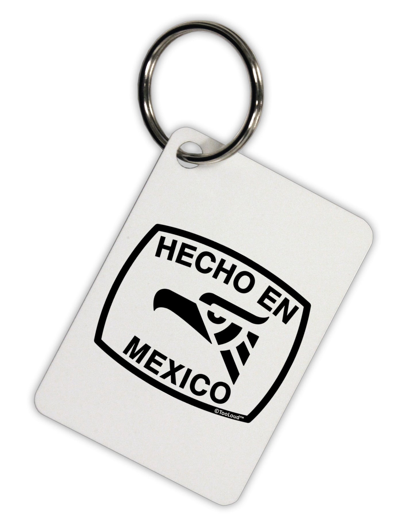 Hecho en Mexico Eagle Symbol with Text Aluminum Keyring Tag by TooLoud-Keyring-TooLoud-White-Davson Sales